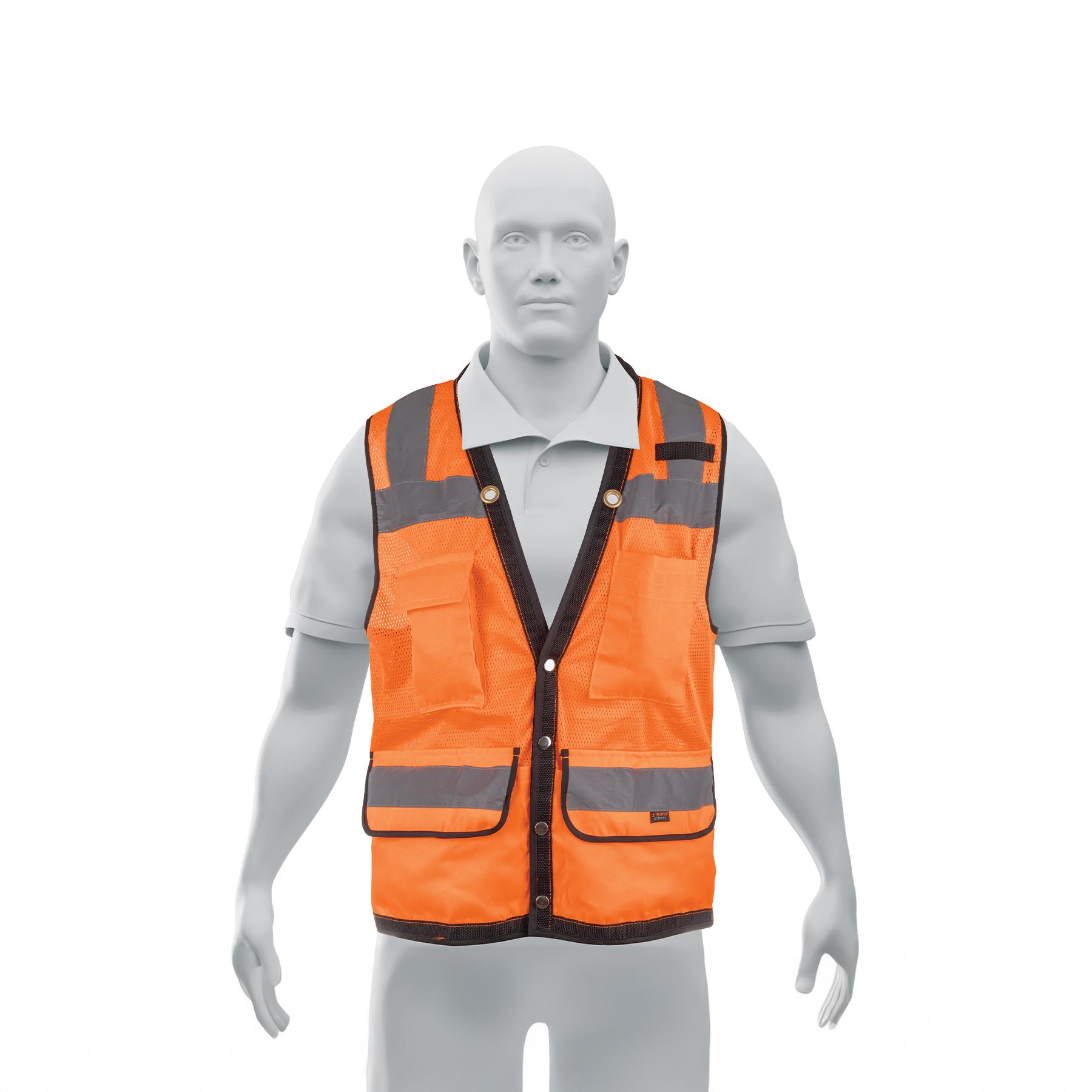 CHALECO SEGURIDAD REFORZADO NARANJA CON BOLSAS, G, EXPERT