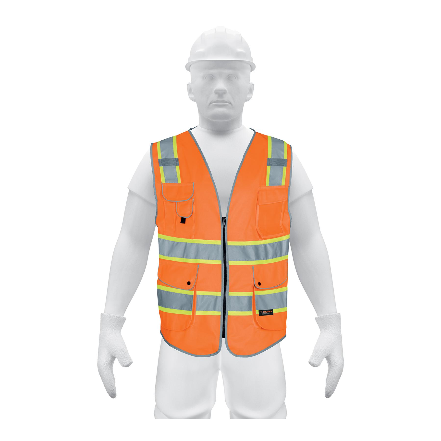 CHALECO DE SEGURIDAD DE ALTA VISIBILIDAD, NARANJA, XG,EXPERT