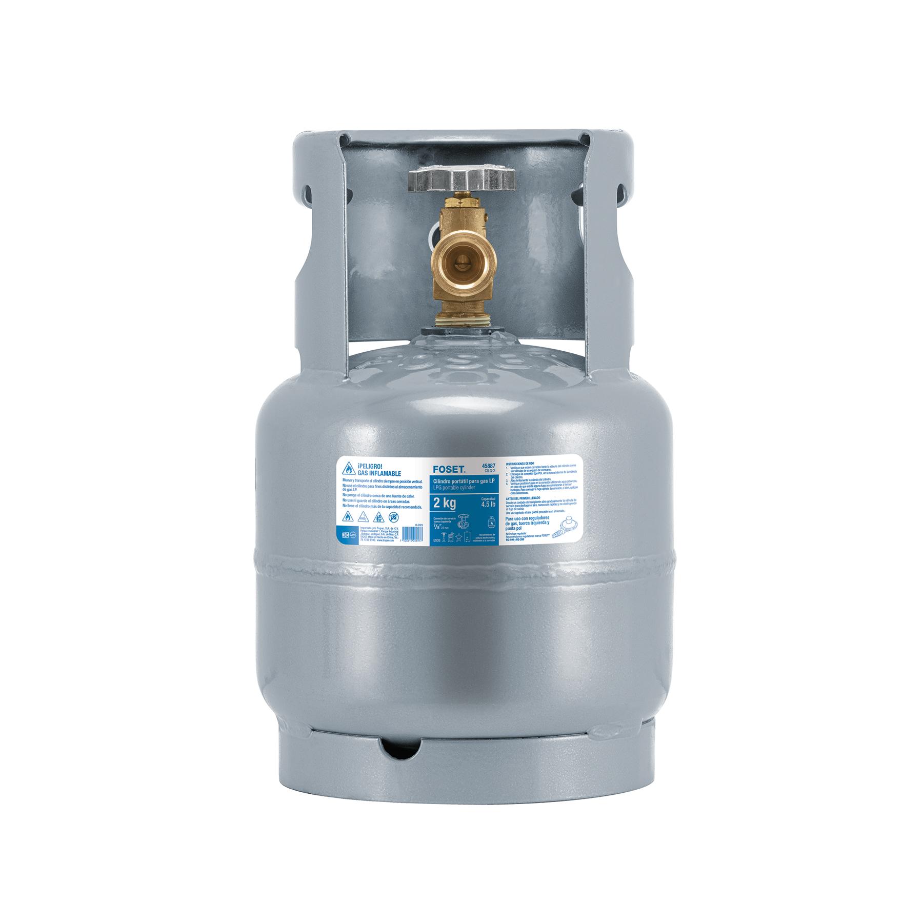 CILINDRO PORTÁTIL PARA GAS LP, 2KG, 16.82 KG/CM2