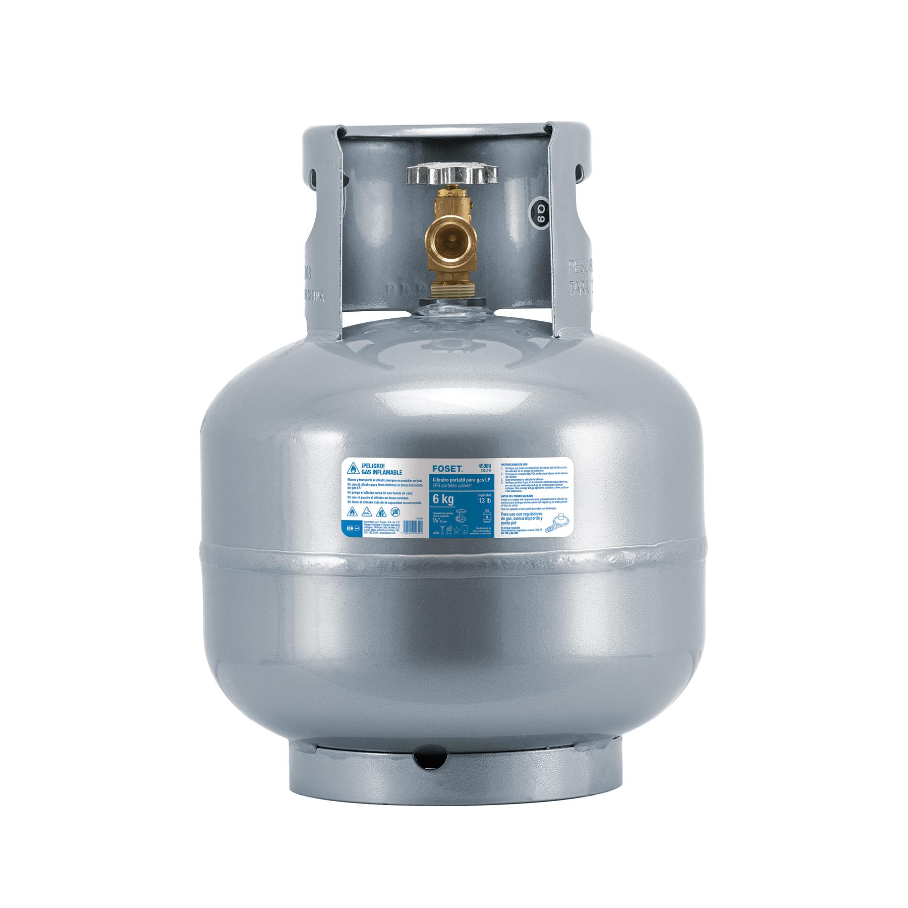 CILINDRO PORTÁTIL PARA GAS LP, 6KG, 16.82 KG/CM2