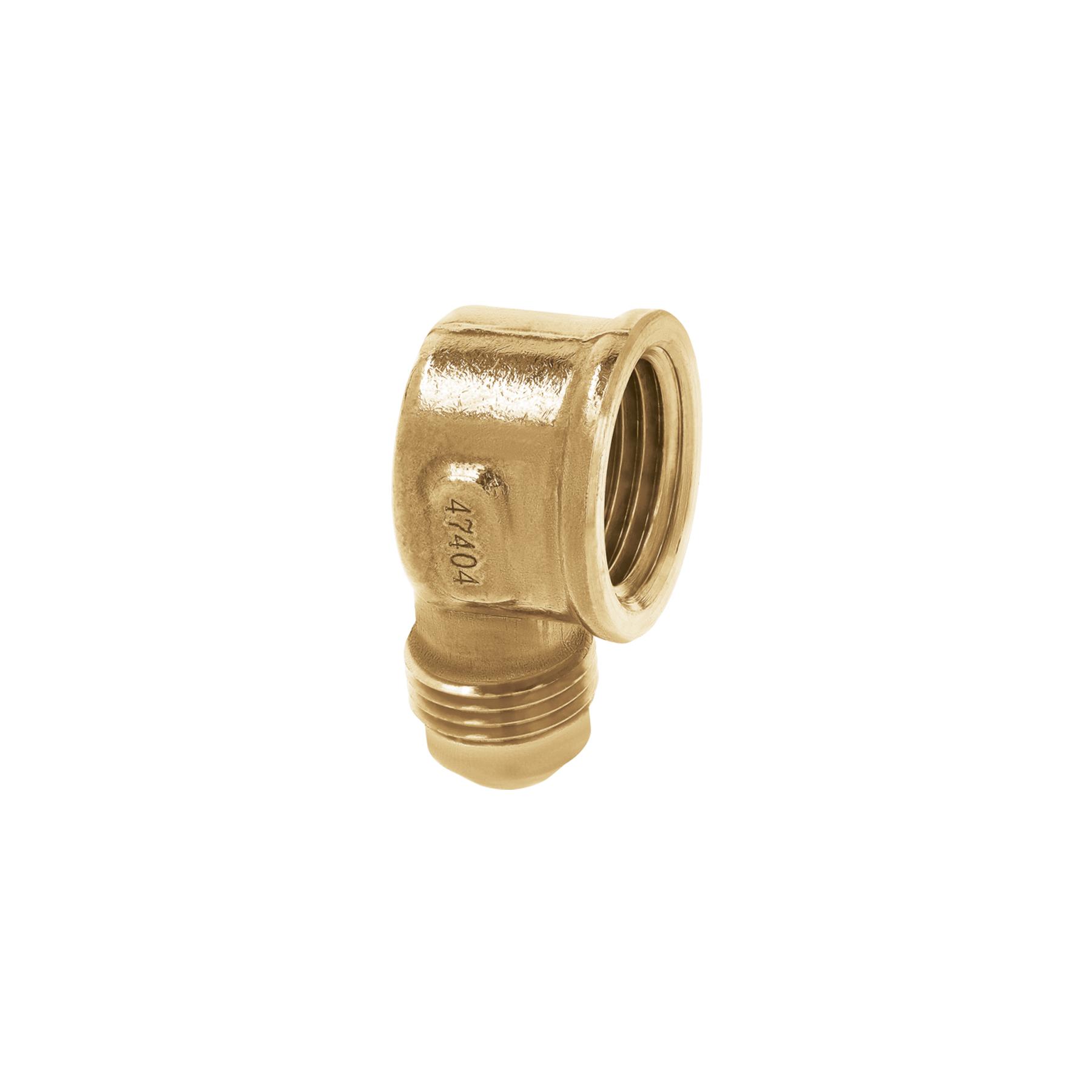 CODO PARA ESTUFA A 90° DE LATÓN DE 3/8 X 1/2', FOSET