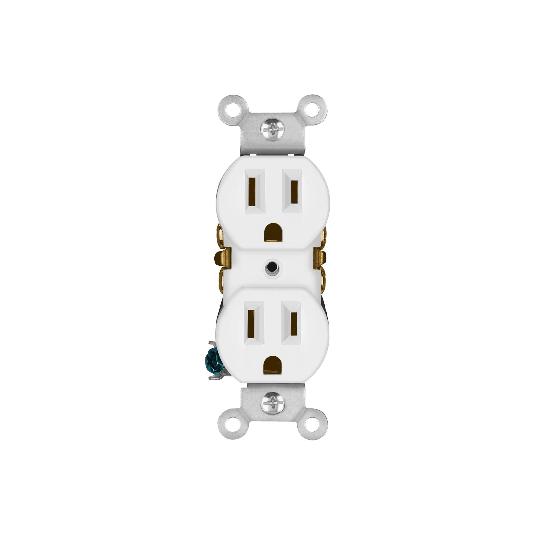CONTACTO DÚPLEX, 2 POLOS 3 HILOS, STANDARD, BLANCO, VOLTECK