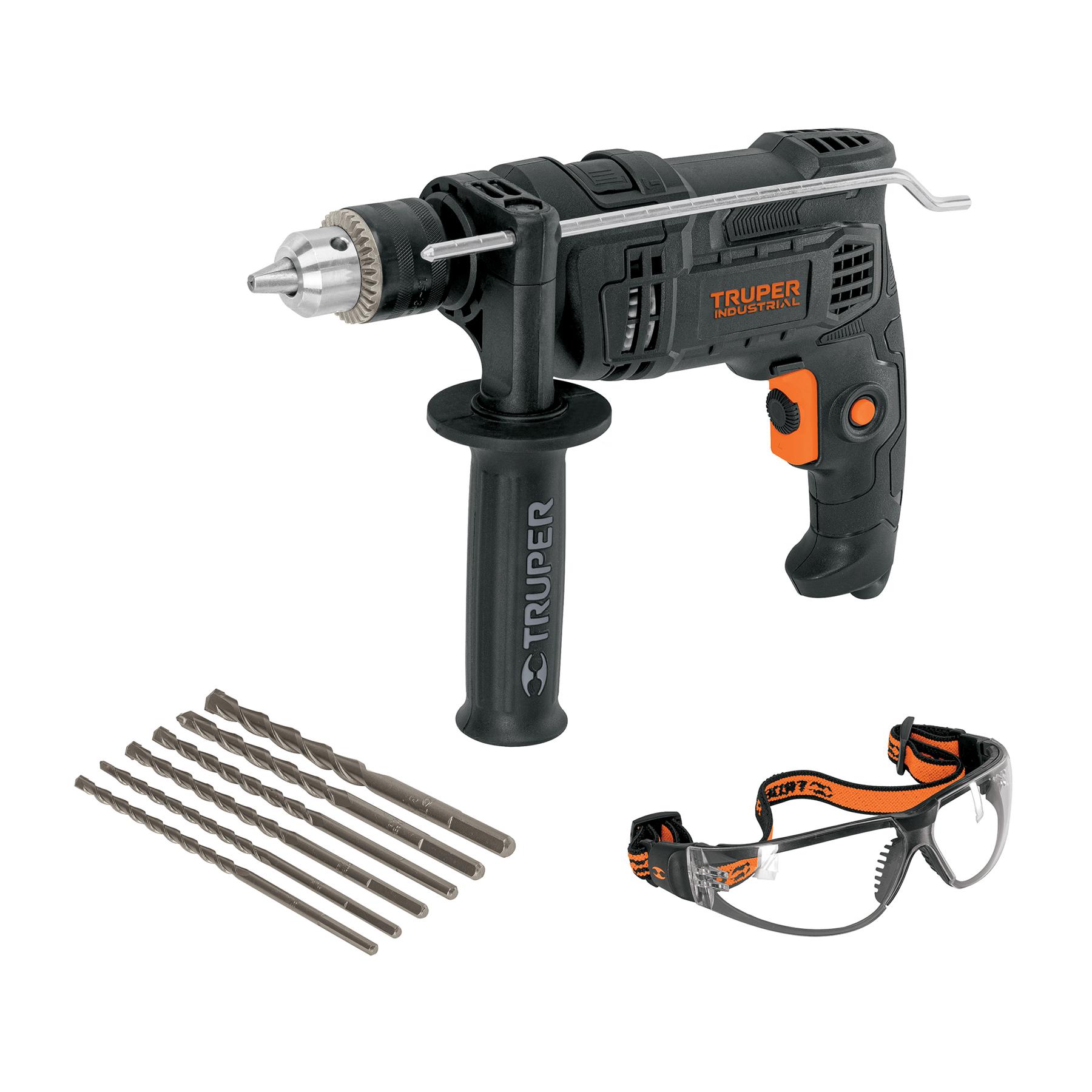 "COMBO ROTOMARTILLO 1/2"" 700W, 6 BROCAS Y LENTES, INDUSTRIAL"
