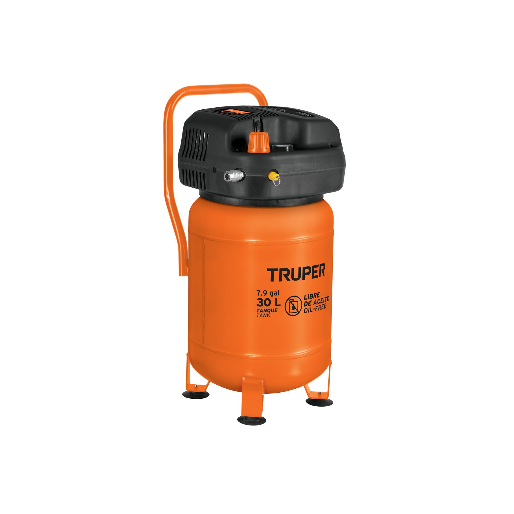 COMPRESOR LIBRE DE ACEITE, 30L, 3HP, VERTICAL, 127V, TRUPER