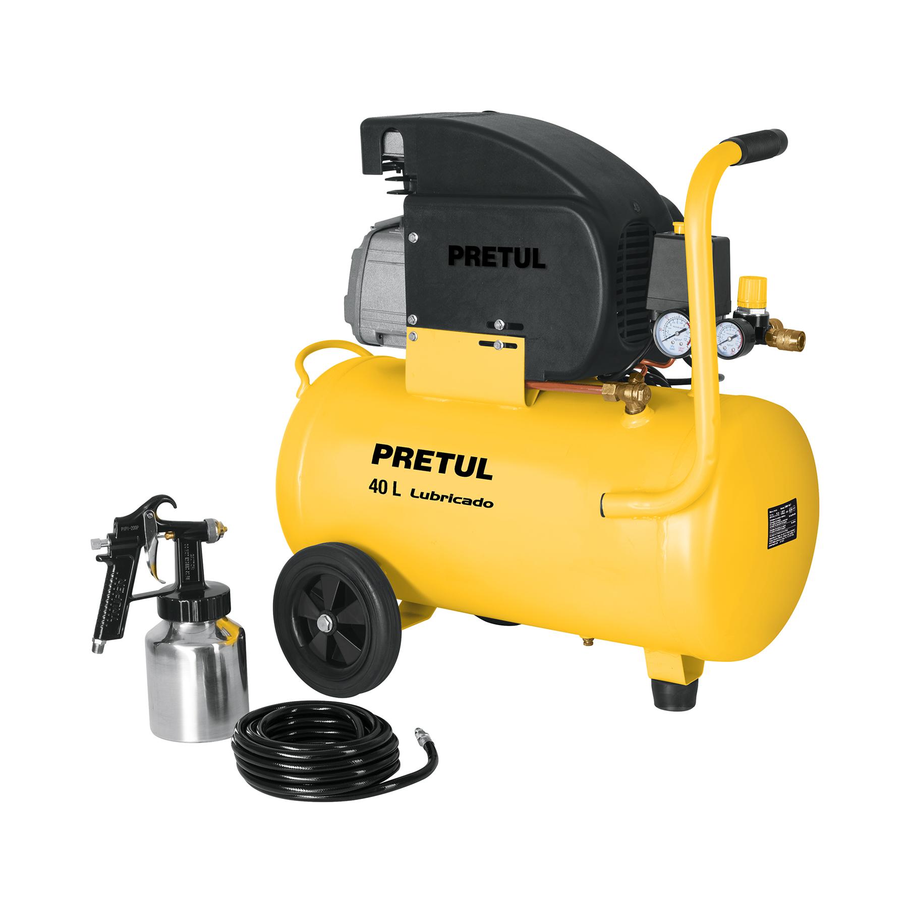 KIT COMPRESOR LUB, 40L, MANGUERA Y PISTOLA BAJA,127V, TRUPER