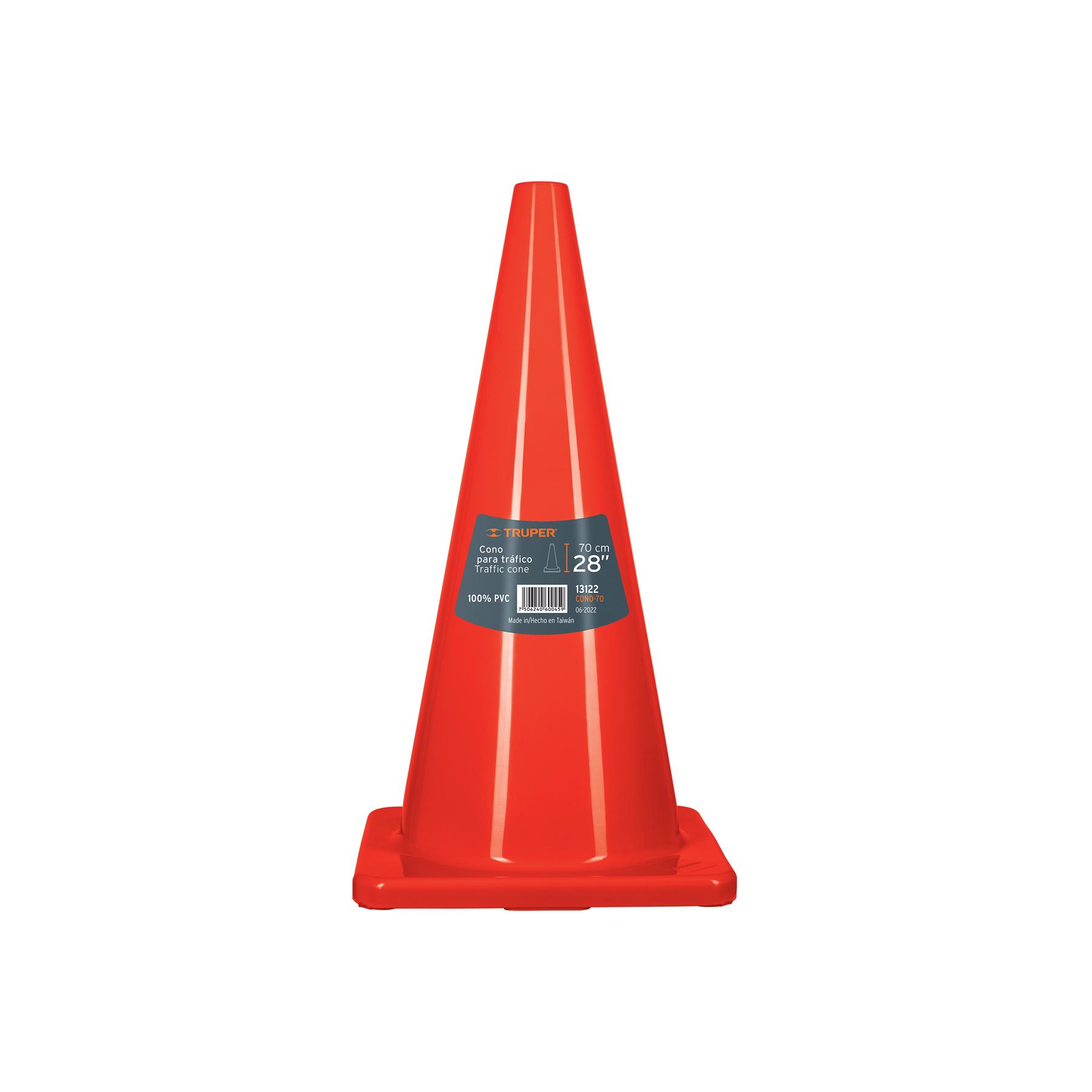CONO DE PRECAUCIÓN DE 70 CM DE PVC, TRUPER