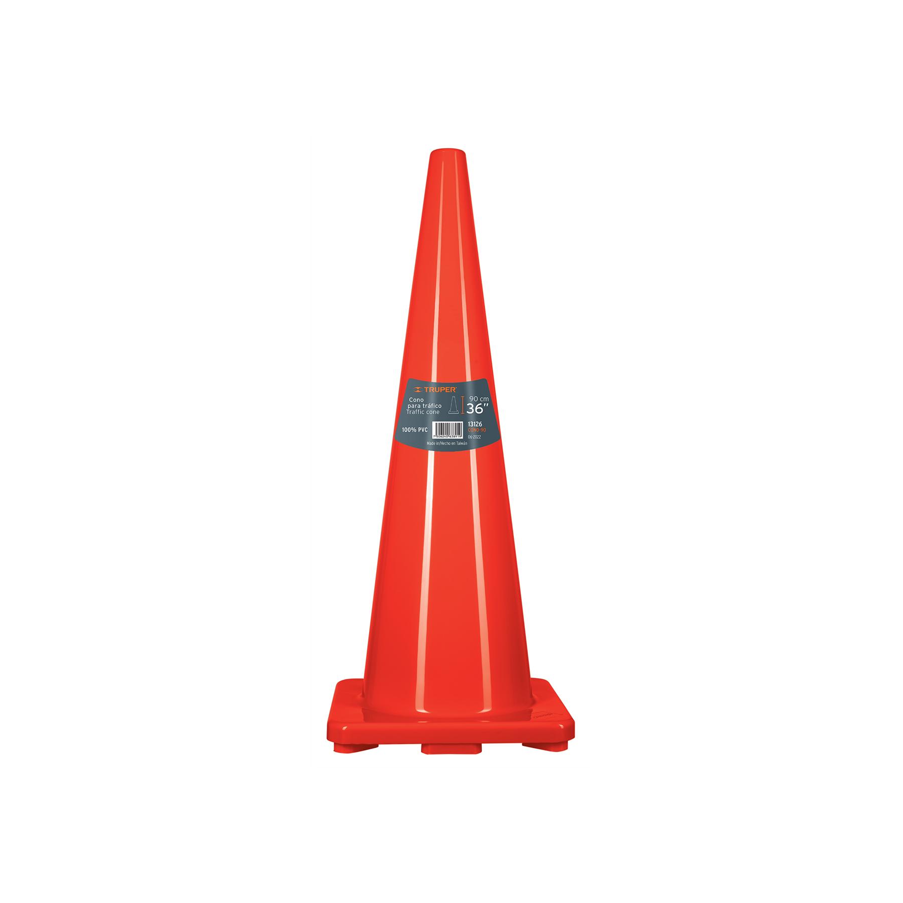CONO DE PRECAUCIÓN DE 90 CM DE PVC, TRUPER