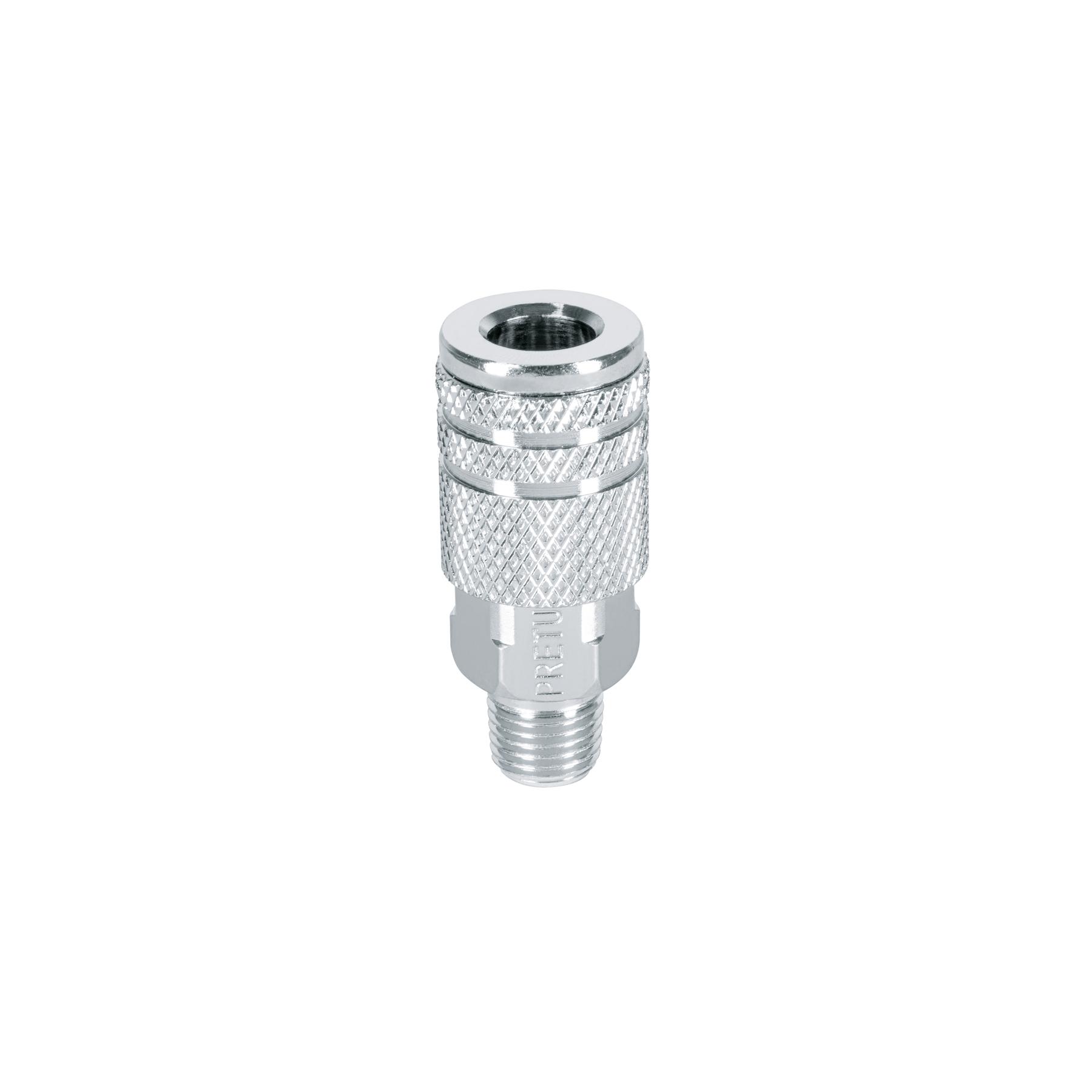"COPLE RÁPIDO DE ACERO, MACHO, CUERDA 1/4"" NPT, PRETUL"