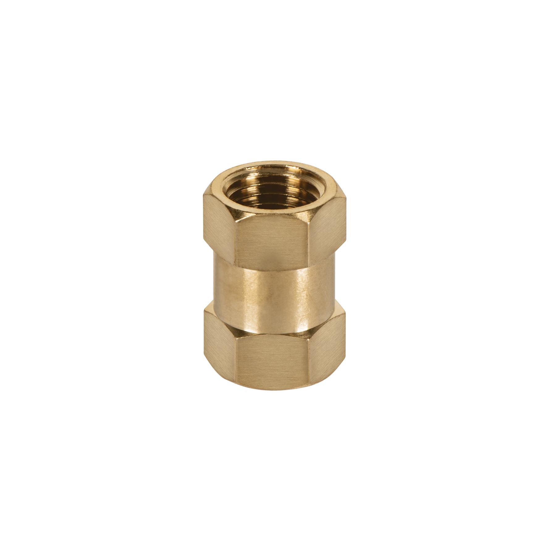 "COPLE DE LATÓN, HEMBRA-HEMBRA, CUERDA 1/4"" NPT, TRUPER"