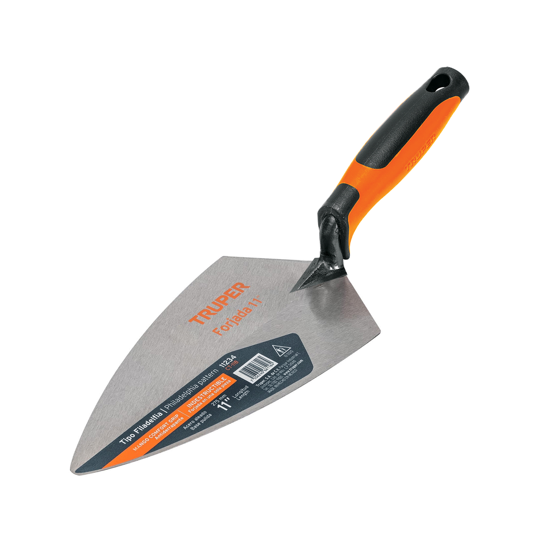 CUCHARA P/ ALBAÑIL 11' FORJADA TIPO FILADELFIA, COMFORT GRIP