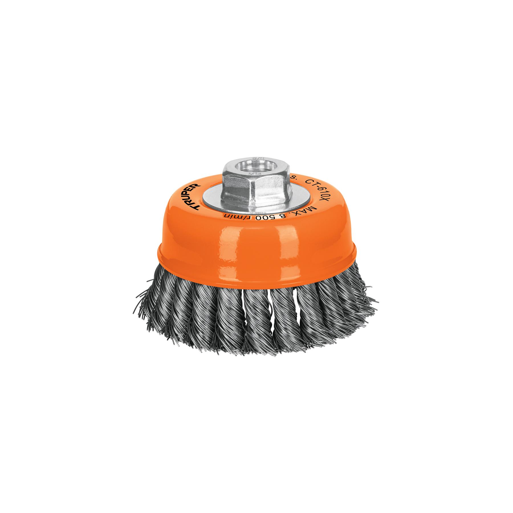 "CARDA COPA 4"" ALAMBRE TRENZADO GRUESO, EJE 5/8""-11, TRUPER"