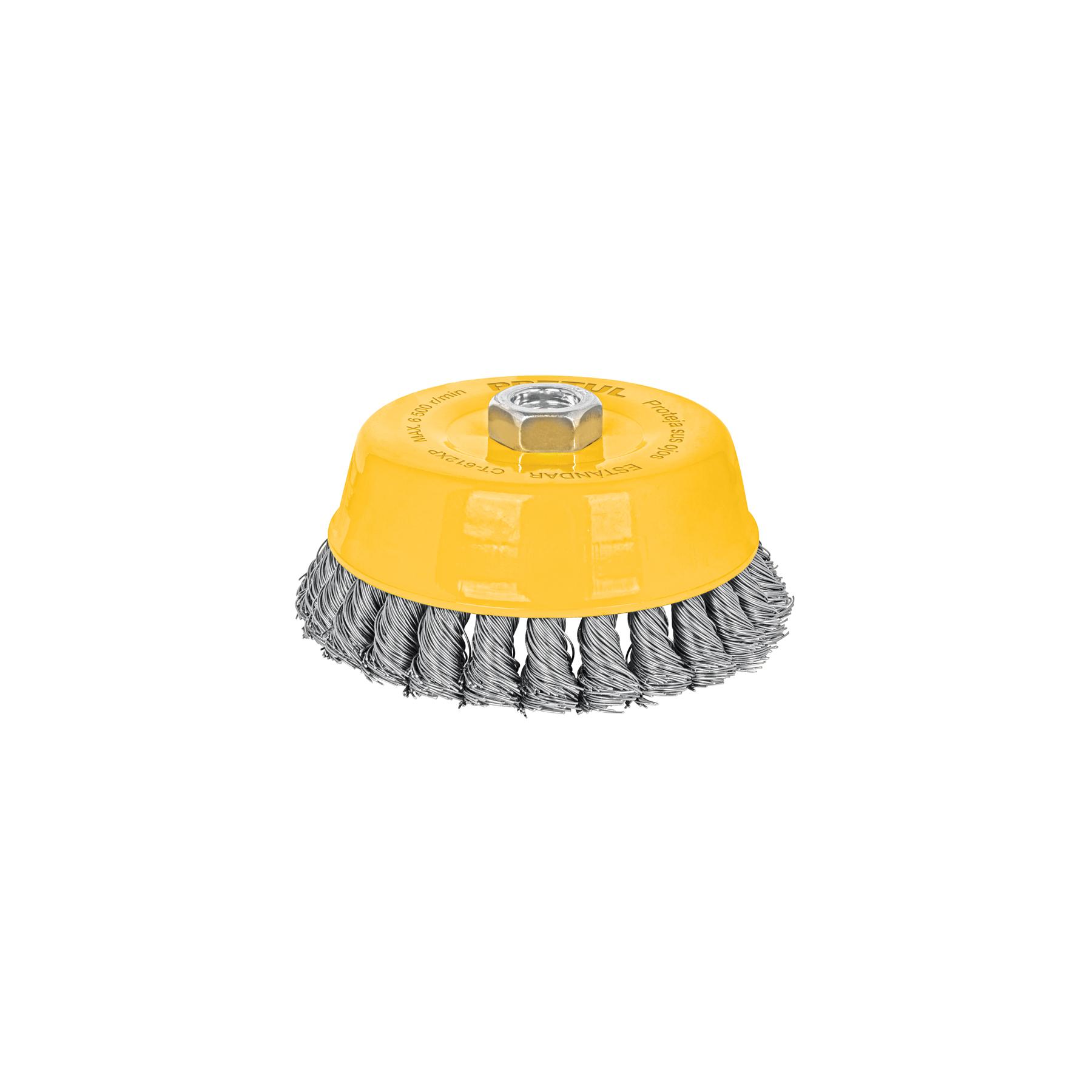 "CARDA COPA 5"" ALAMBRE TRENZADO GRUESO, EJE 5/8""-11, PRETUL"