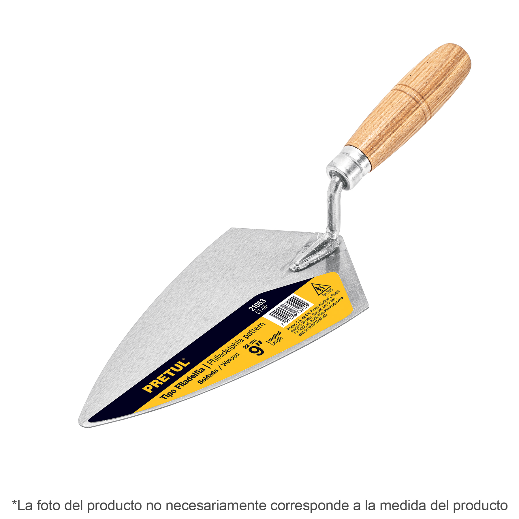 CUCHARA PARA ALBAÑIL 8' TIPO FILADELFIA, PRETUL