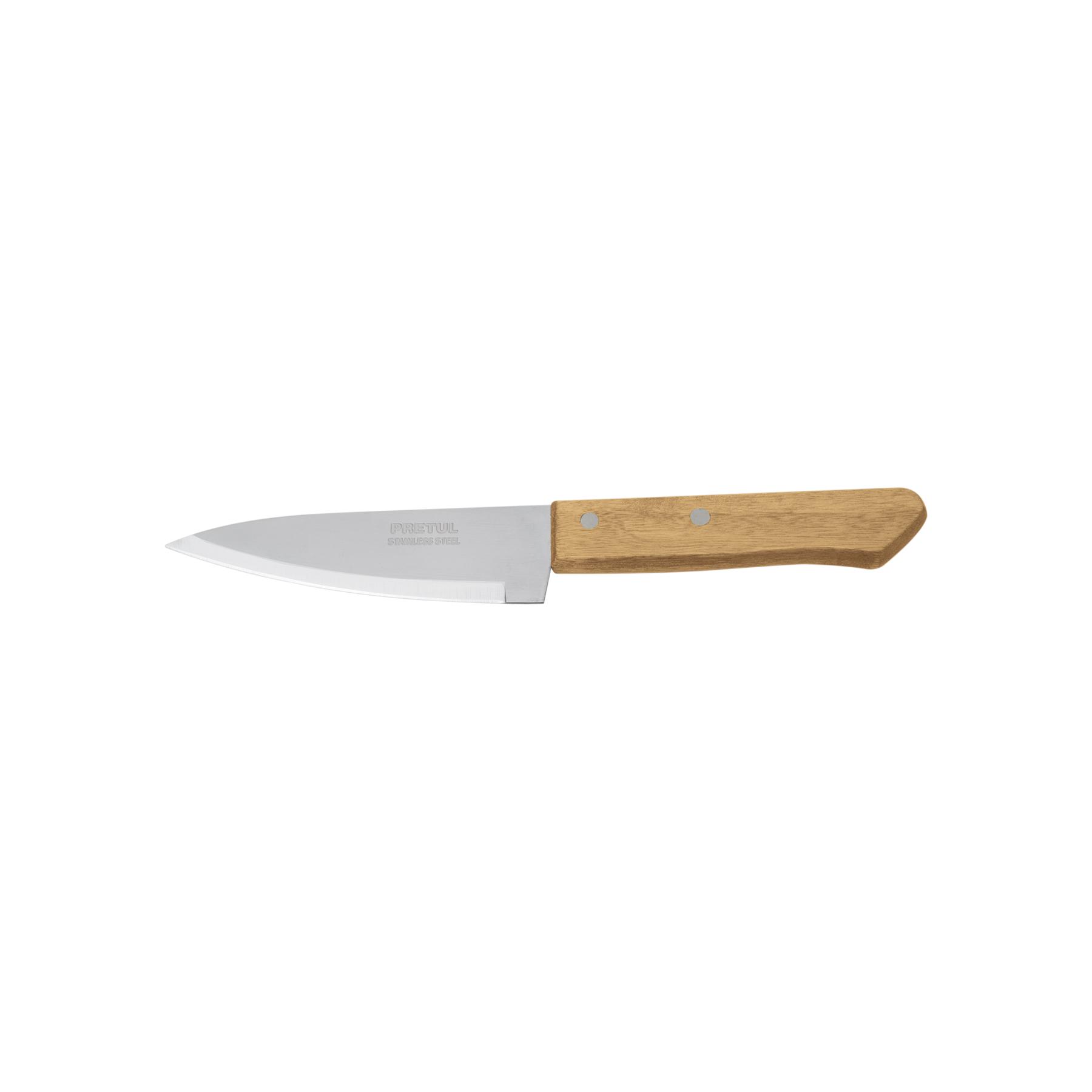 "CUCHILLO DE CHEF 5"" MANGO DE MADERA, PRETUL"