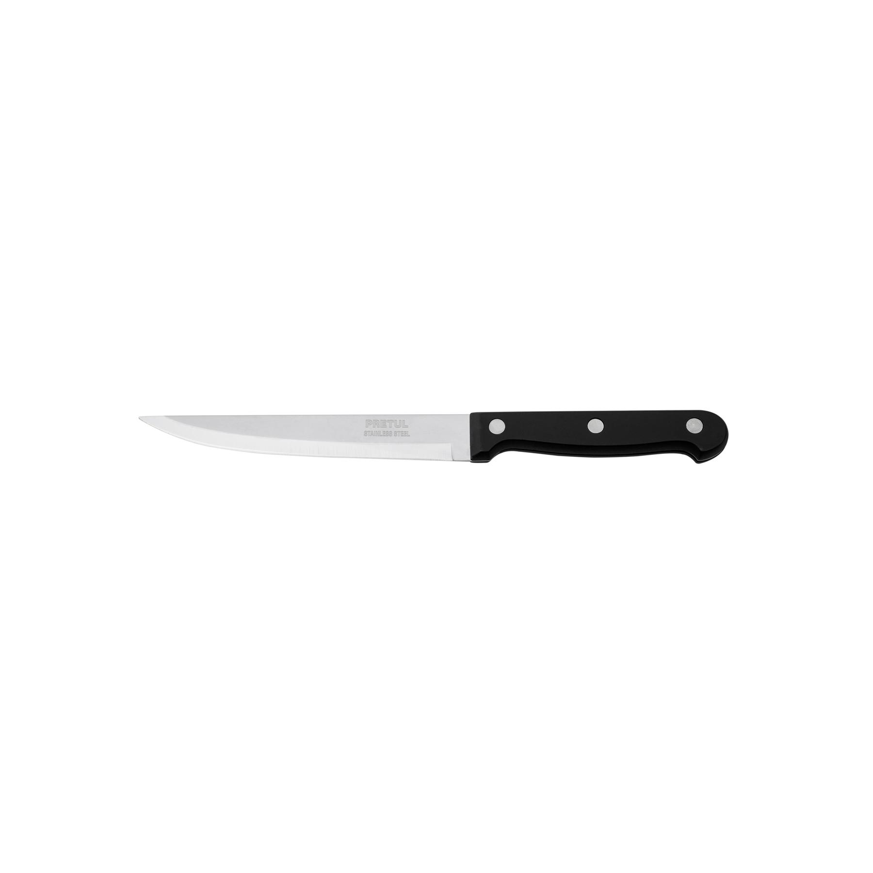 "CUCHILLO LISO PARA ASADO 5"" MANGO DE PLÁSTICO, PRETUL"