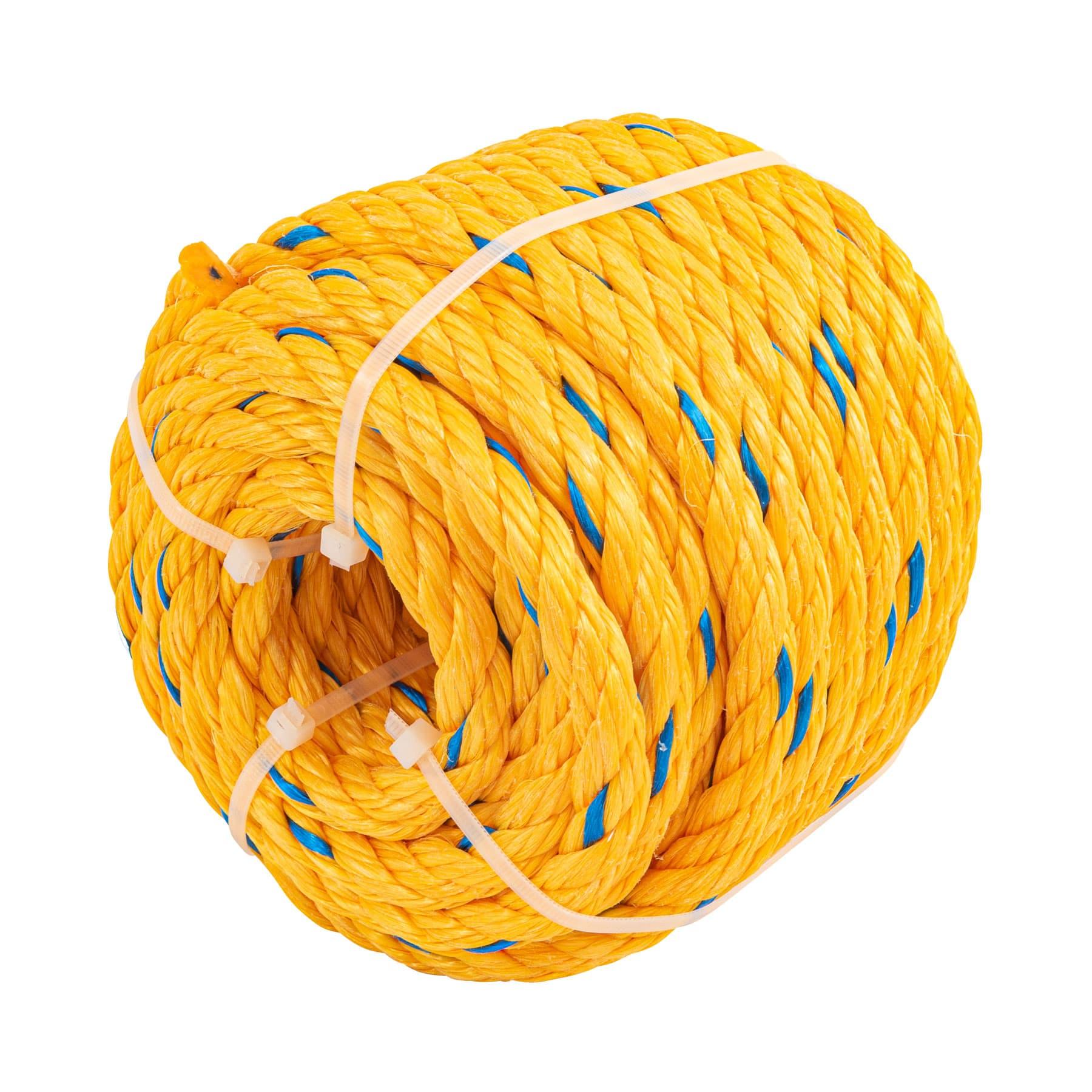 METRO DE CUERDA AMARILLA DE POLIPROPILENO 13 MM, ROLLO 13M