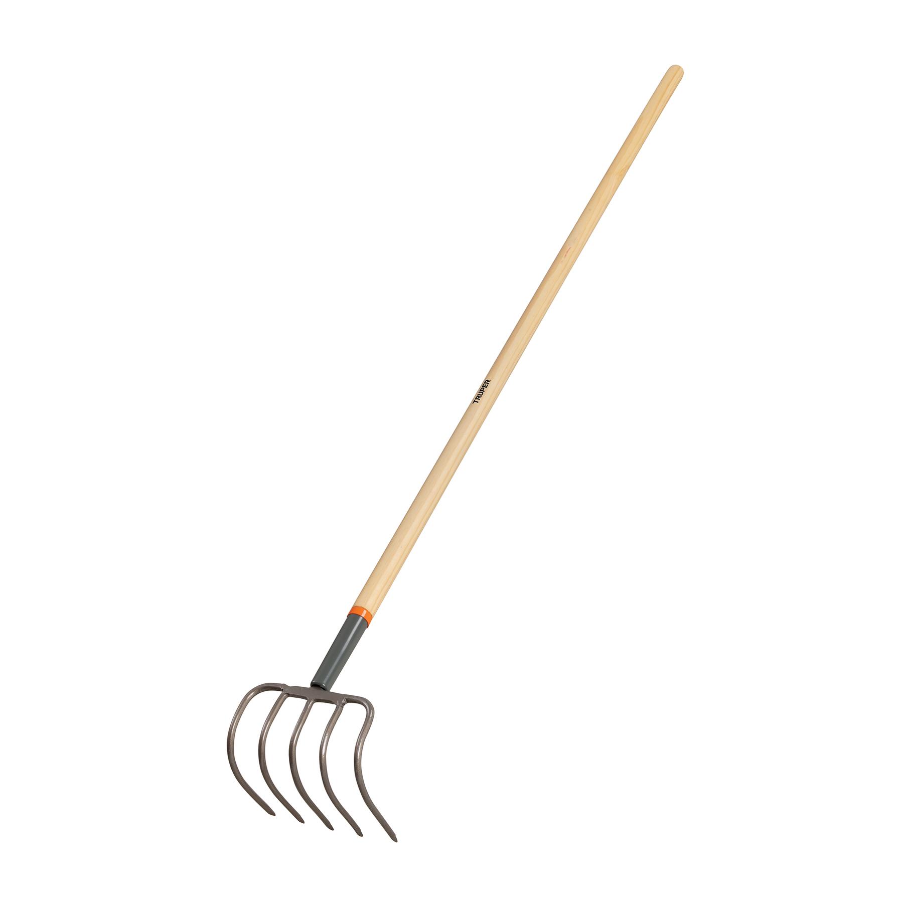 "CULTIVADOR FORJADO, 5 DIENTES, MANGO DE MADERA 60"", TRUPER"
