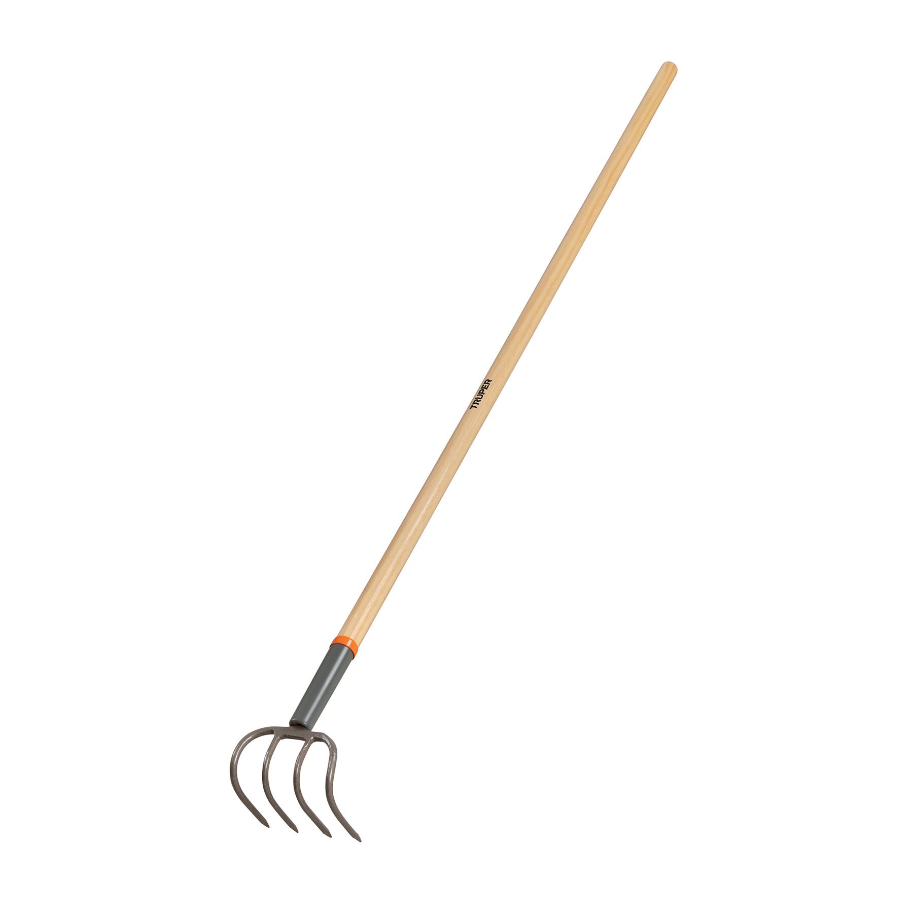 "CULTIVADOR FORJADO, 4 DIENTES, MANGO DE MADERA 54"", TRUPER"