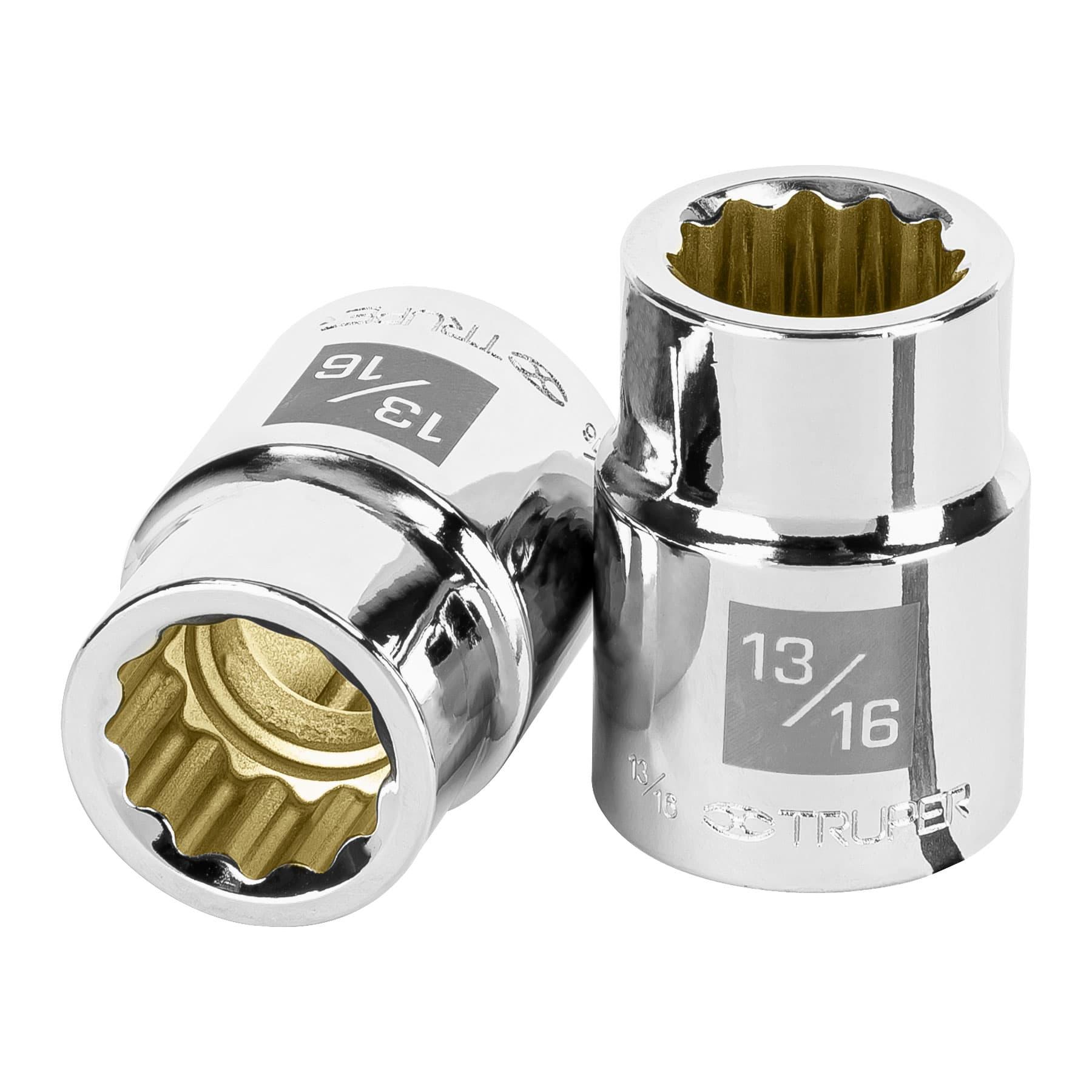 "DADO DE 13/16"", 12 PUNTAS, CUADRO 3/4"", TRUPER"