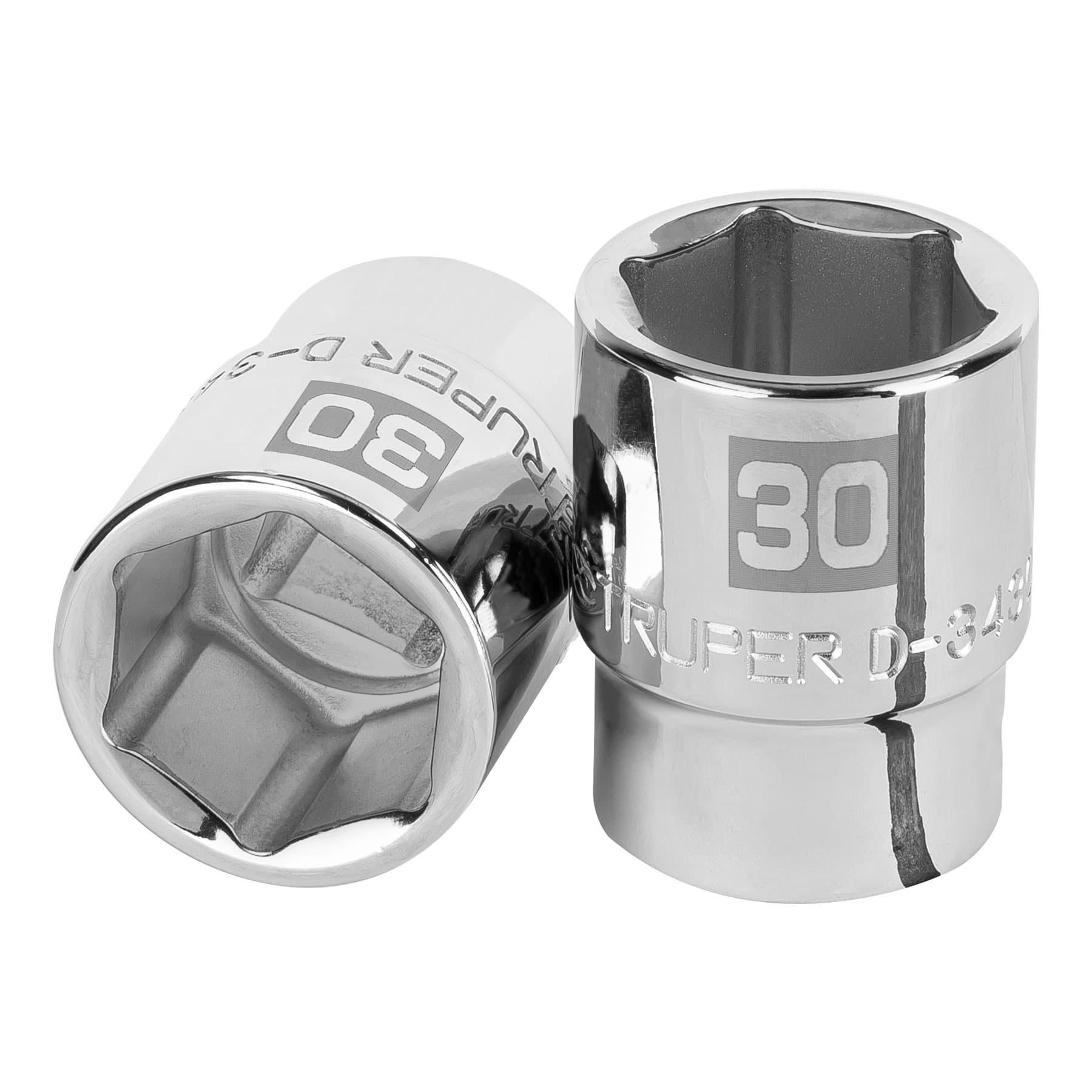 "DADO DE 30 MM, 6 PUNTAS, CUADRO 3/4"", TRUPER"