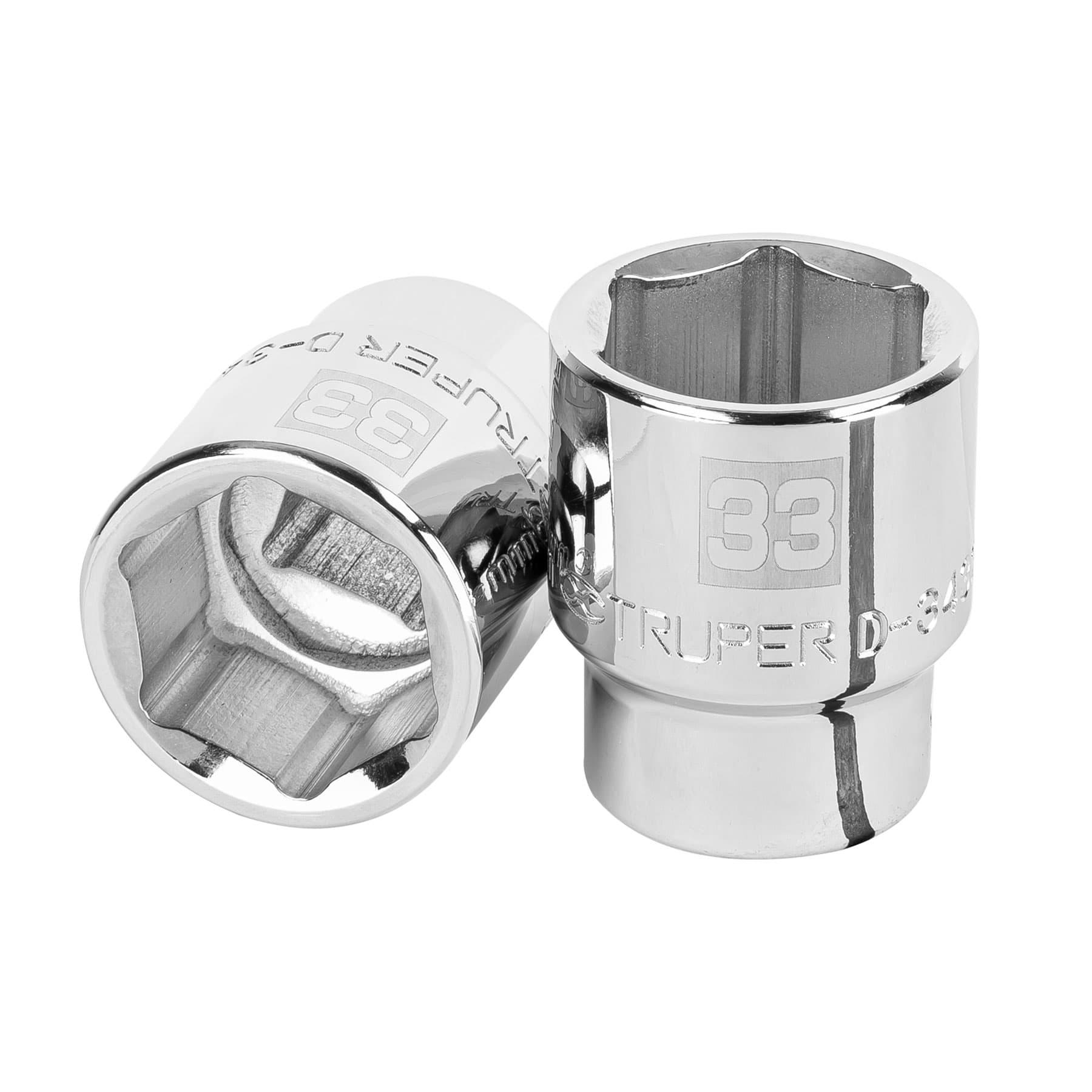 "DADO DE 33 MM, 6 PUNTAS, CUADRO 3/4"", TRUPER"
