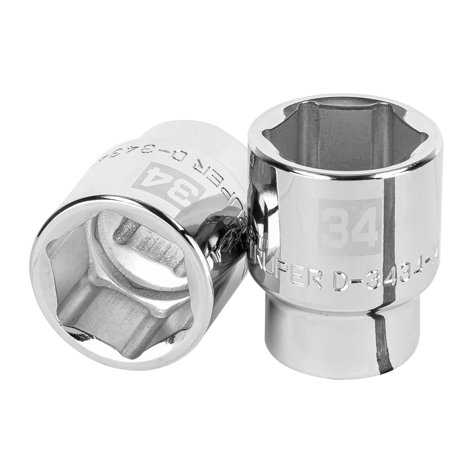 "DADO DE 34 MM, 6 PUNTAS, CUADRO 3/4"", TRUPER"