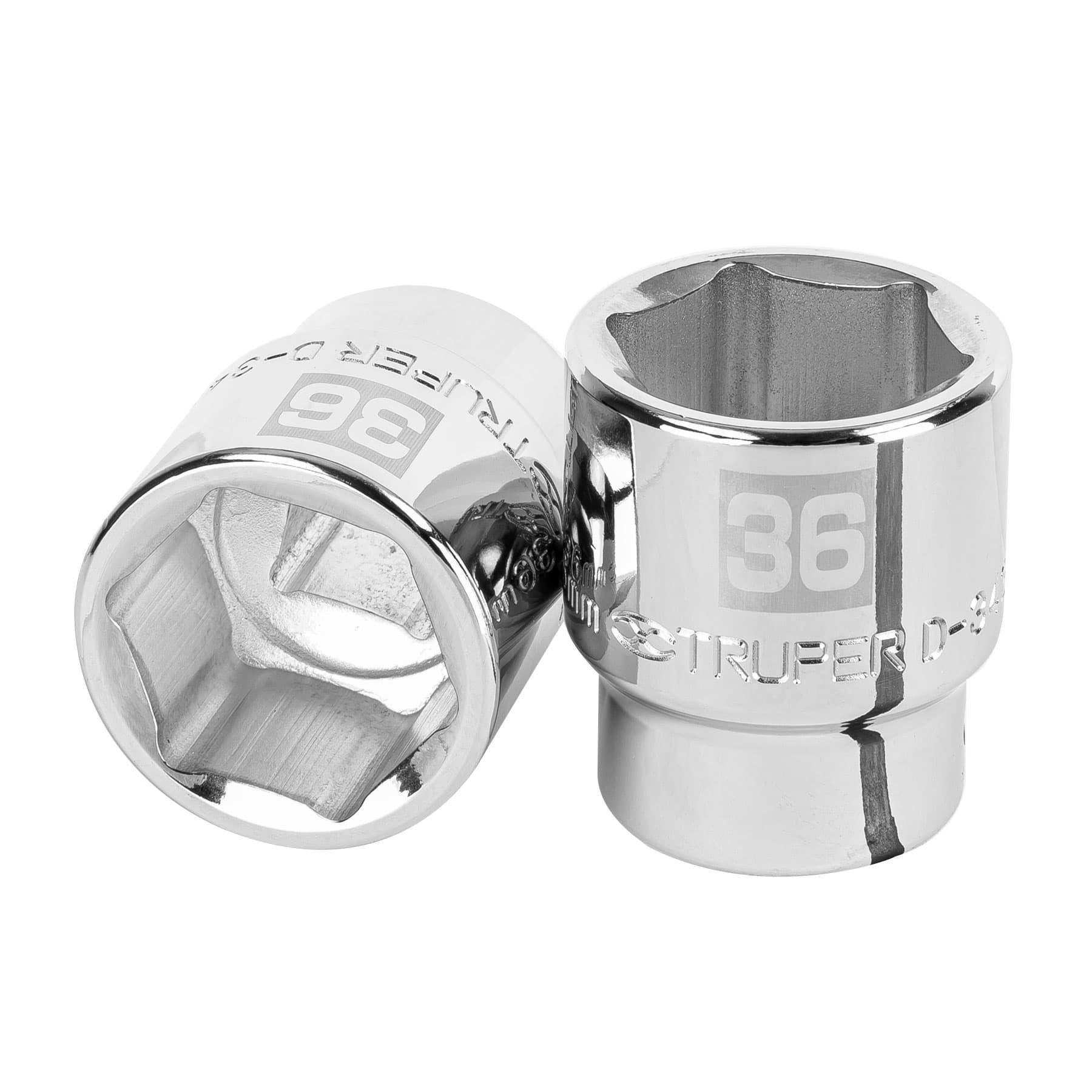 "DADO DE 36 MM, 6 PUNTAS, CUADRO 3/4"", TRUPER"