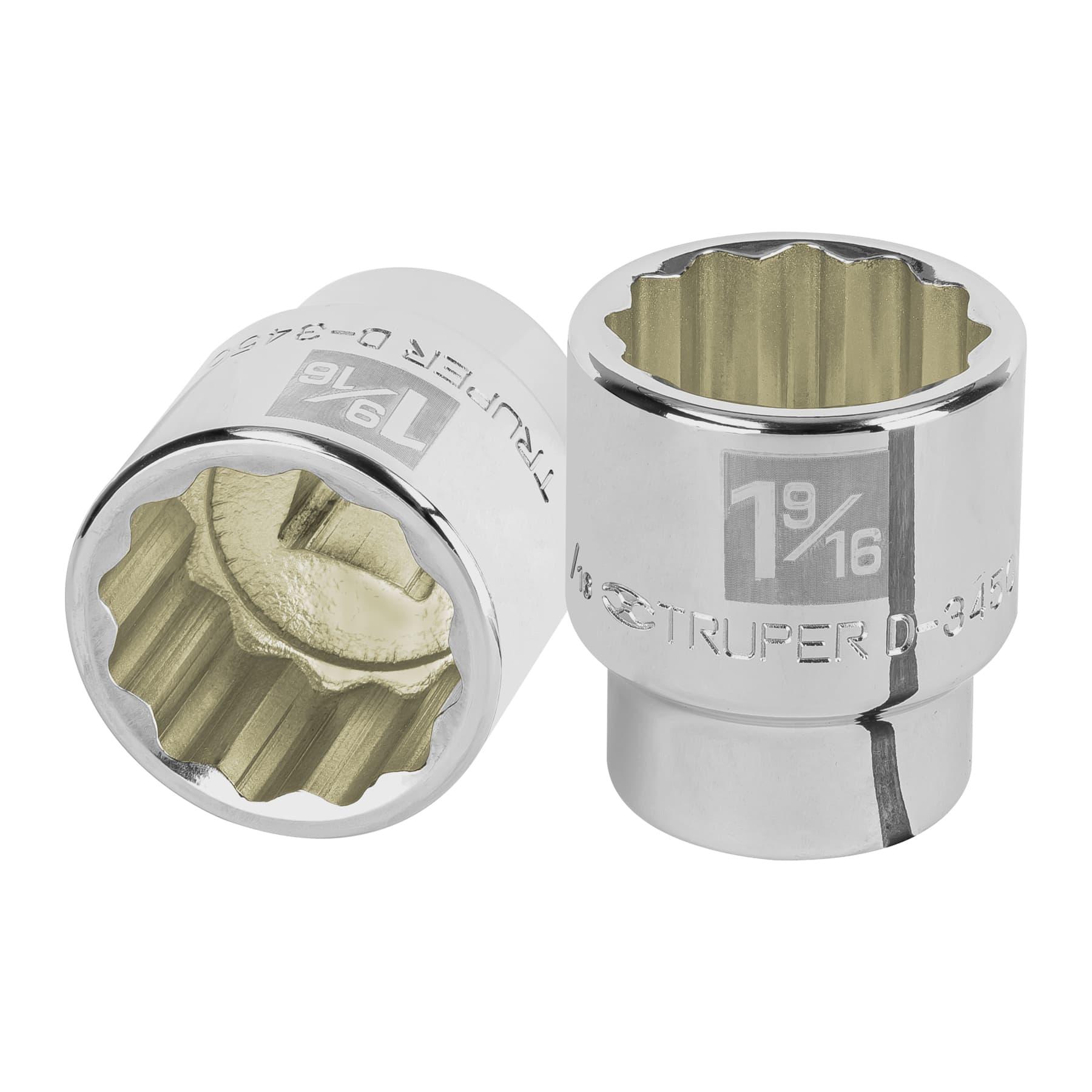 "DADO DE 1-9/16"", 12 PUNTAS, CUADRO 3/4"", TRUPER"