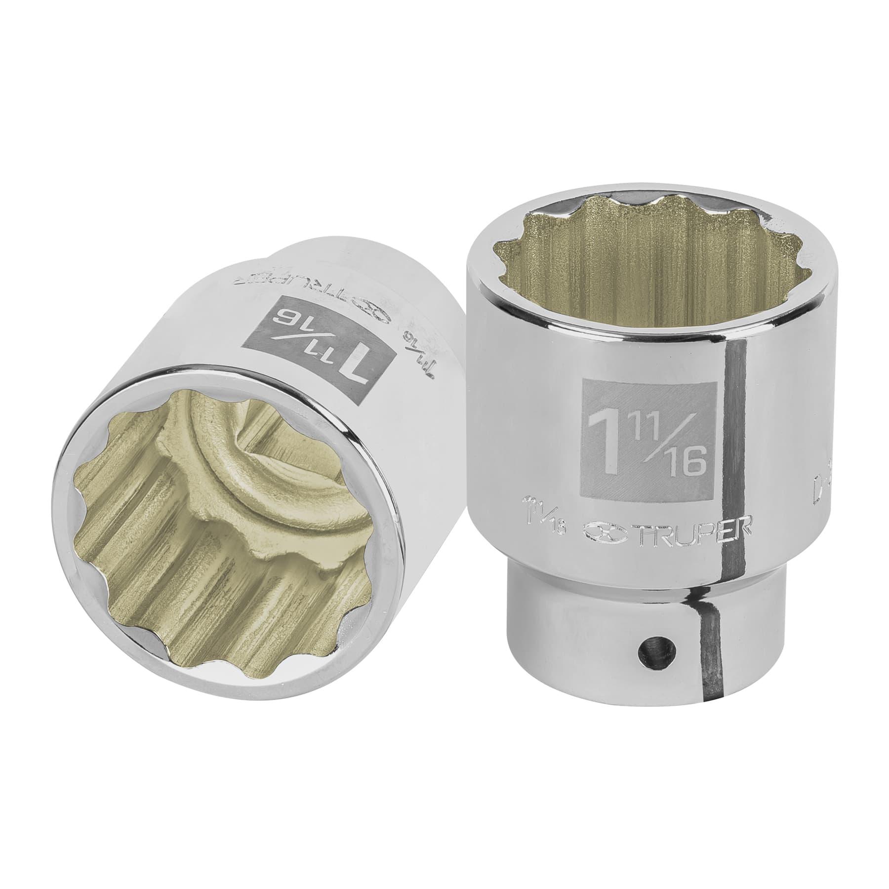 "DADO DE 1-11/16"", 12 PUNTAS, CUADRO 3/4"", TRUPER"
