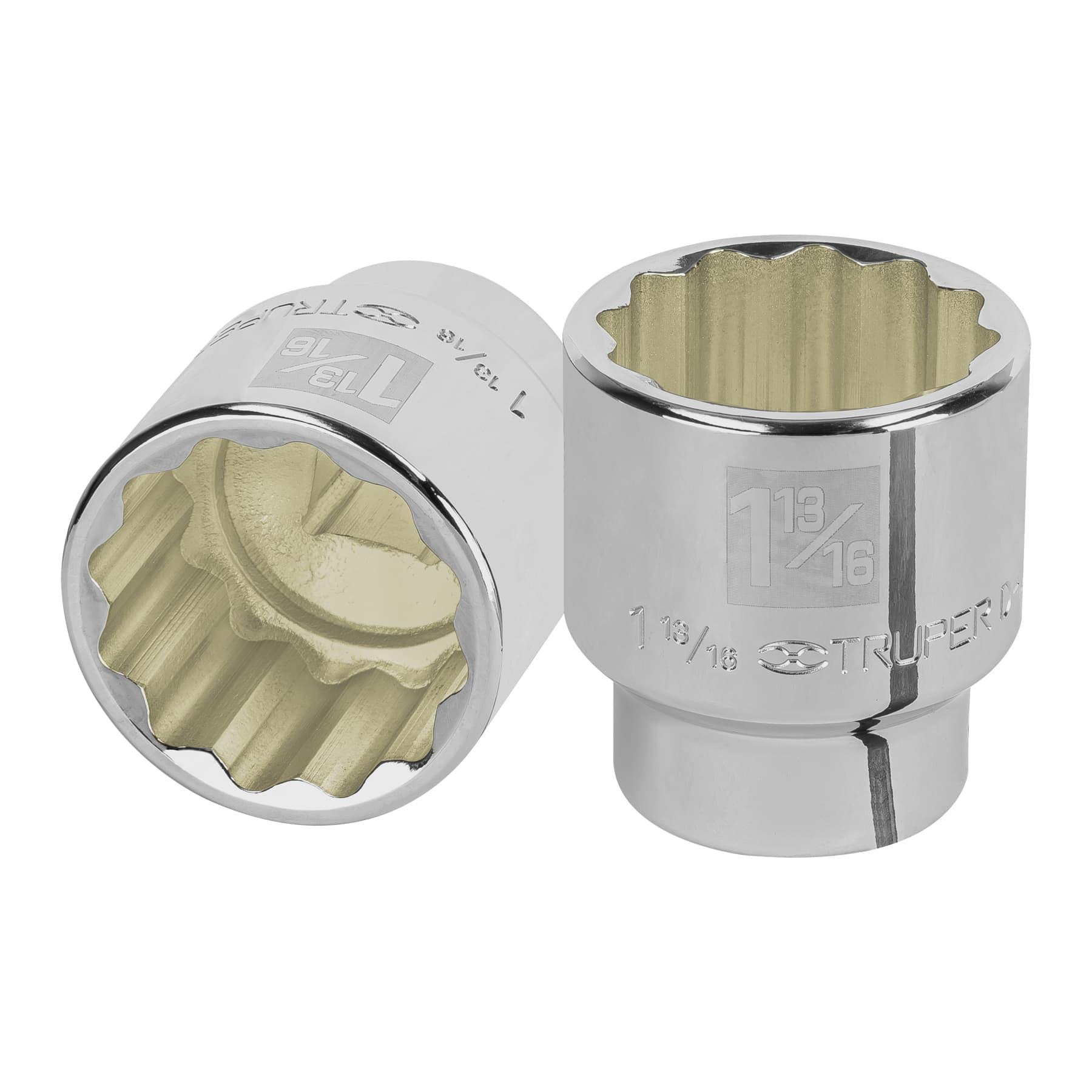 "DADO DE 1-13/16"", 12 PUNTAS, CUADRO 3/4"", TRUPER"