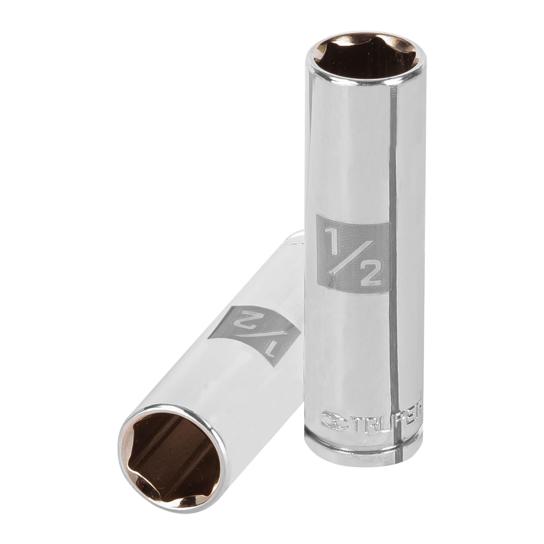 "DADO LARGO DE 1/2"", 6 PUNTAS, CUADRO 3/8"", TRUPER"