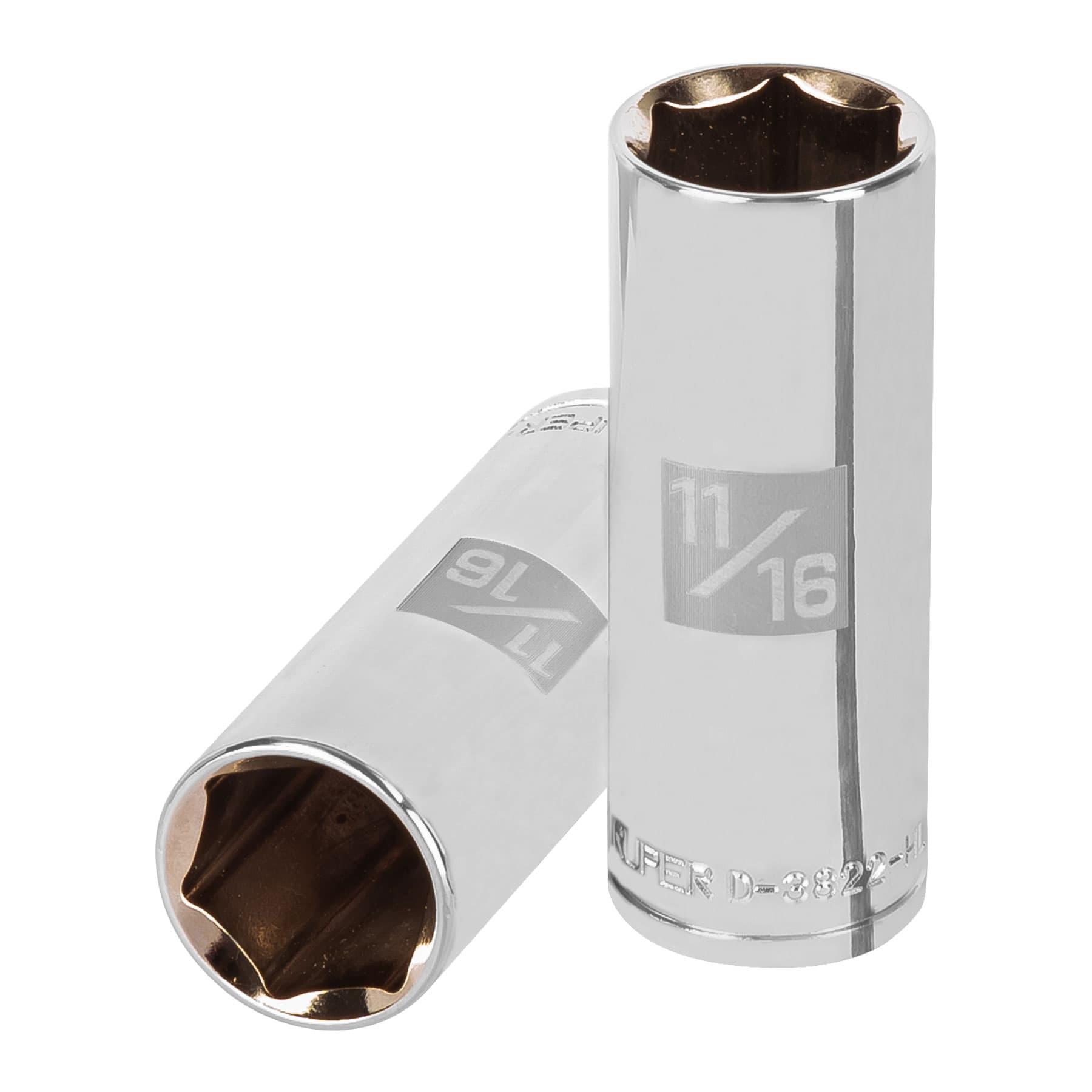 "DADO LARGO DE 11/16"", 6 PUNTAS, CUADRO 3/8"", TRUPER"