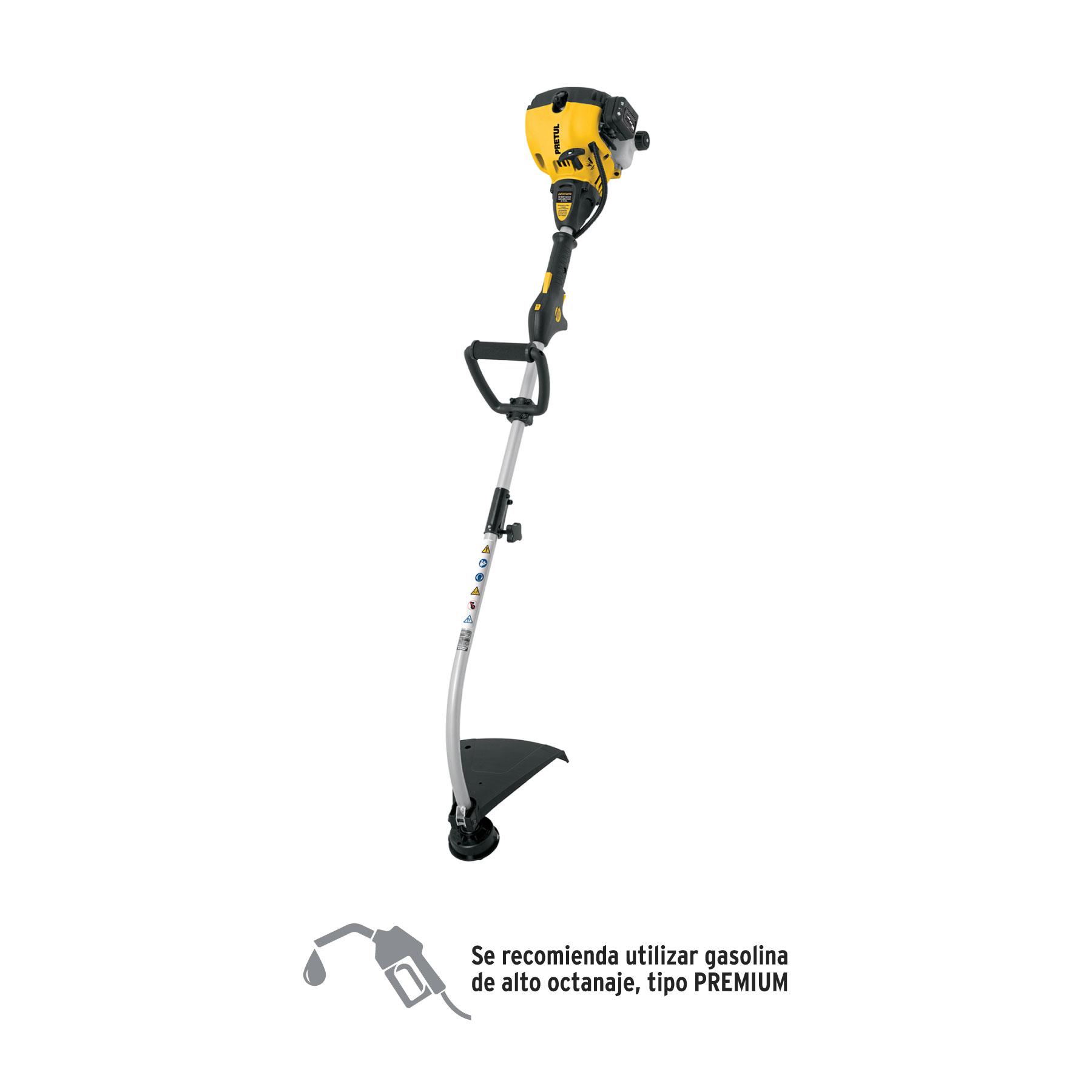 "DESBROZADORA A GASOLINA 25CC MANGO TIPO ""D"", 17""CORTE, CURVA"
