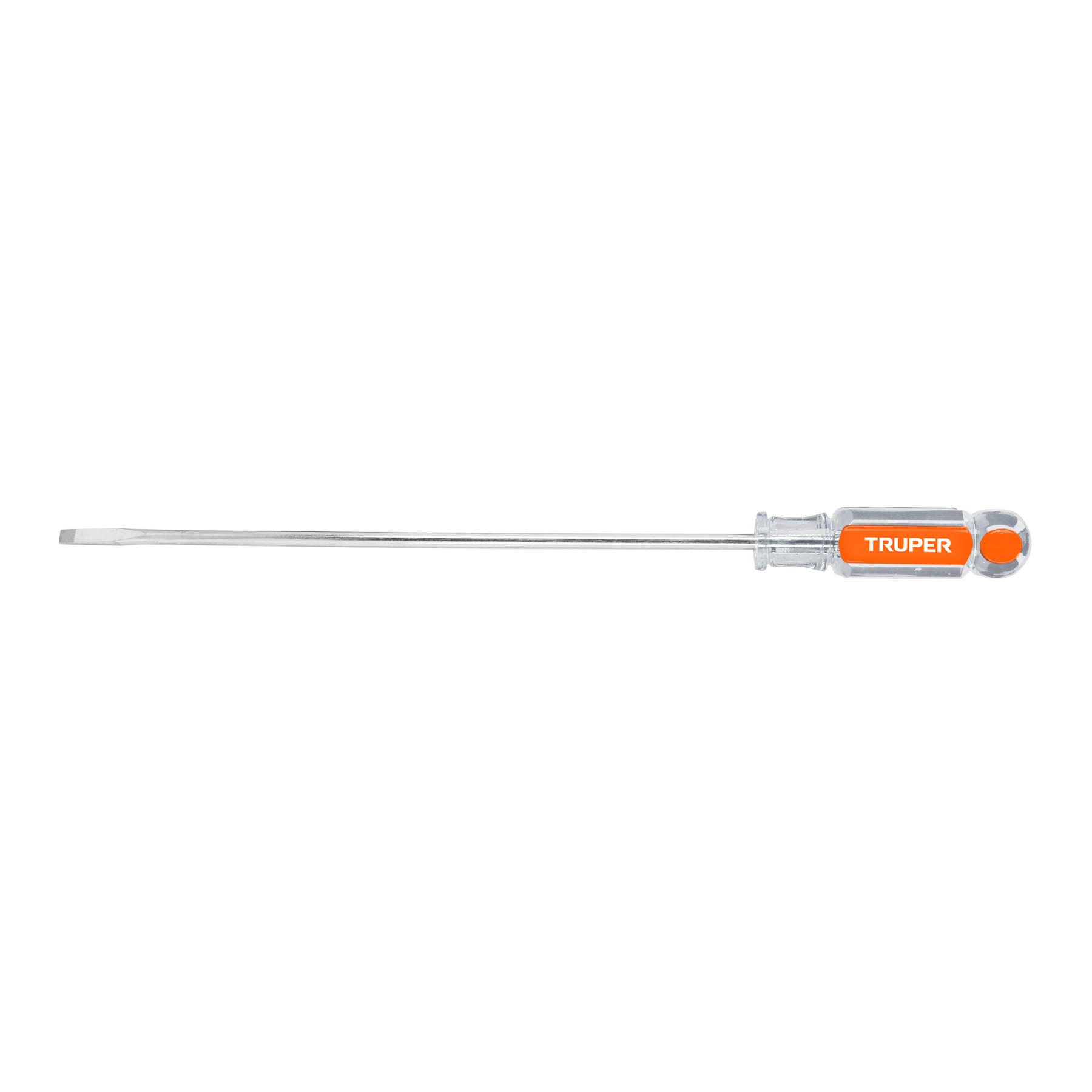 "DESARMADOR CABINET 1/4"" X 10"" MANGO DE ACETATO, TRUPER"
