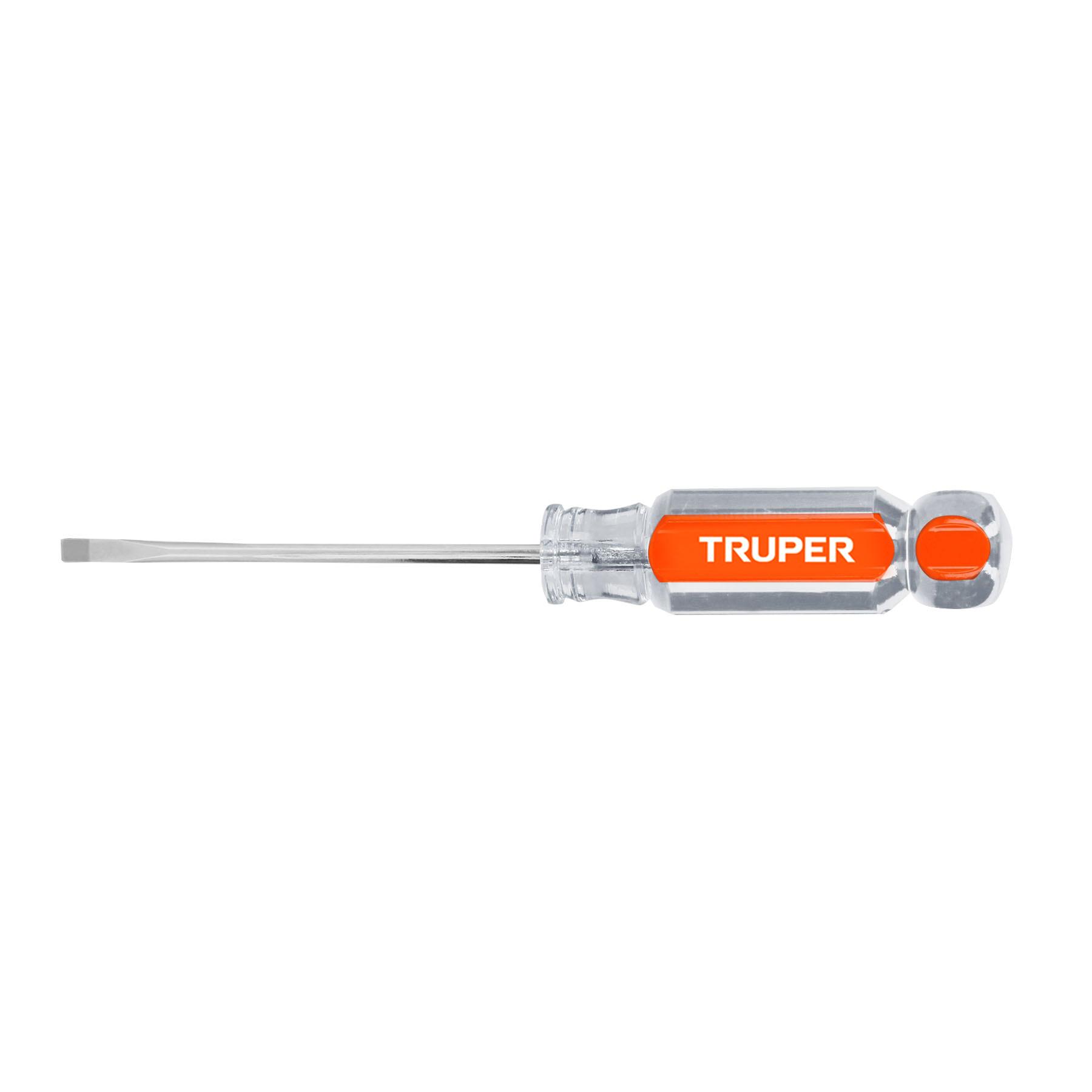"DESARMADOR CABINET 1/8"" X 3"" MANGO DE ACETATO, TRUPER"