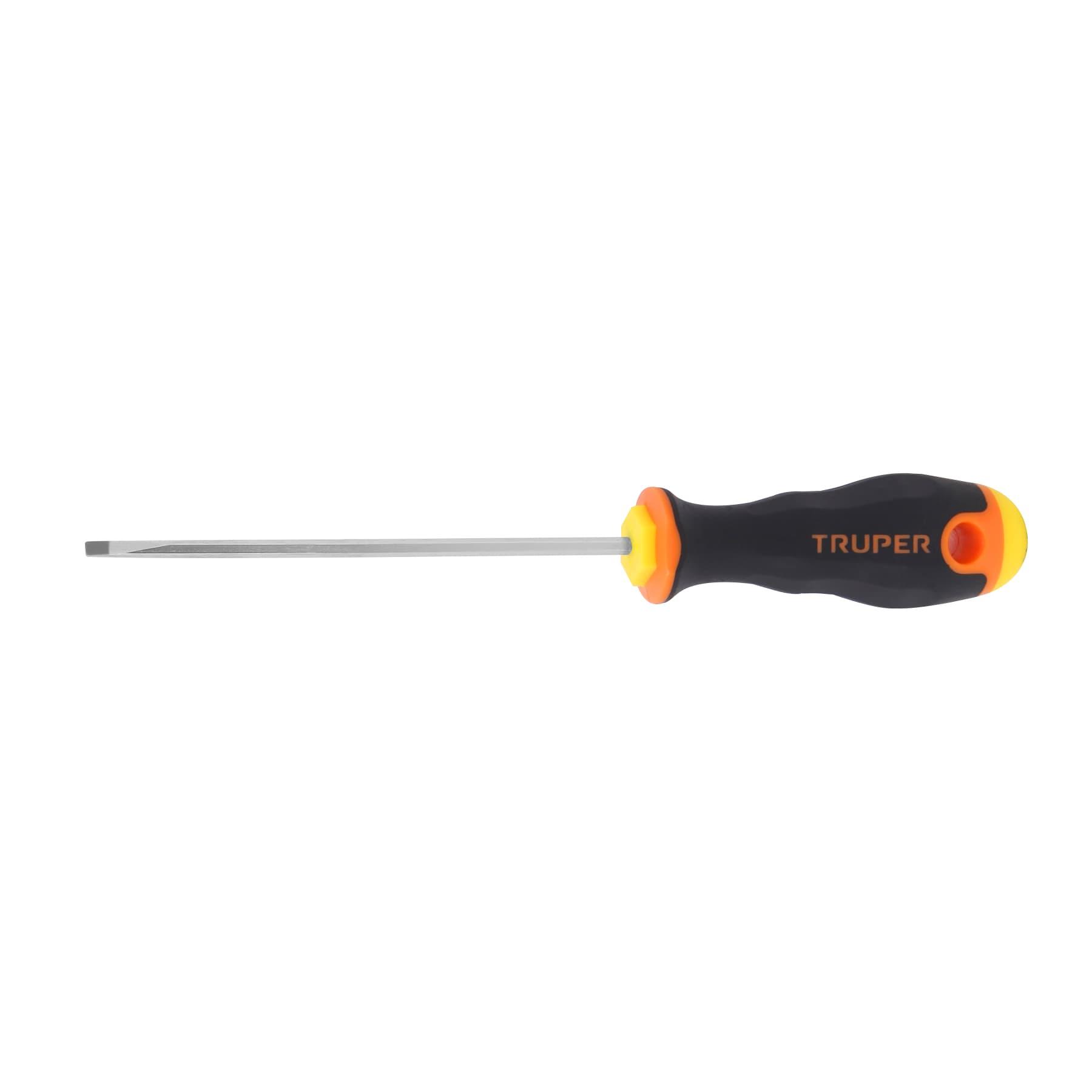 "DESARMADOR CABINET 1/8"" X 4"" MANGO COMFORT GRIP, TRUPER"