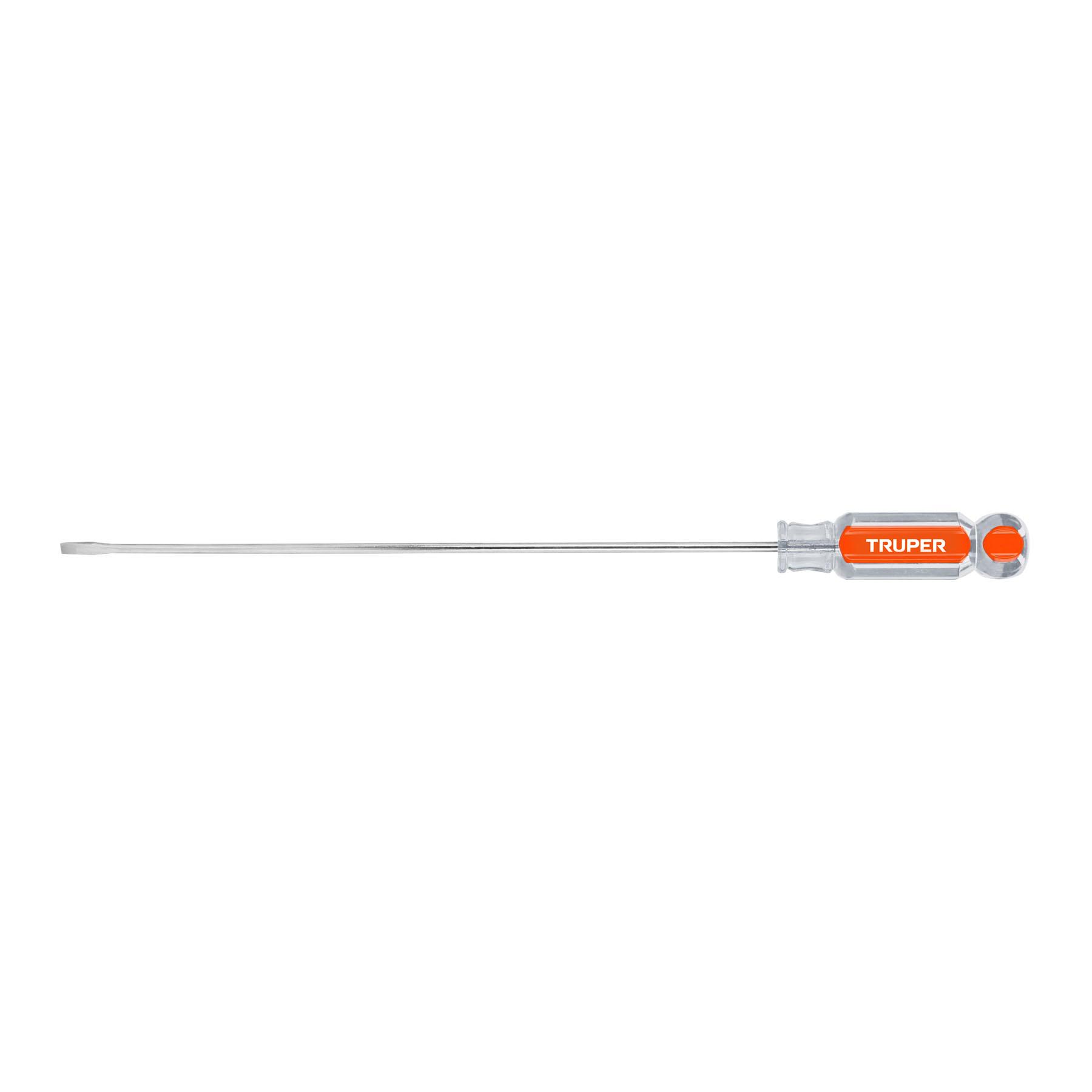 "DESARMADOR CABINET 1/8"" X 8"" MANGO DE ACETATO, TRUPER"