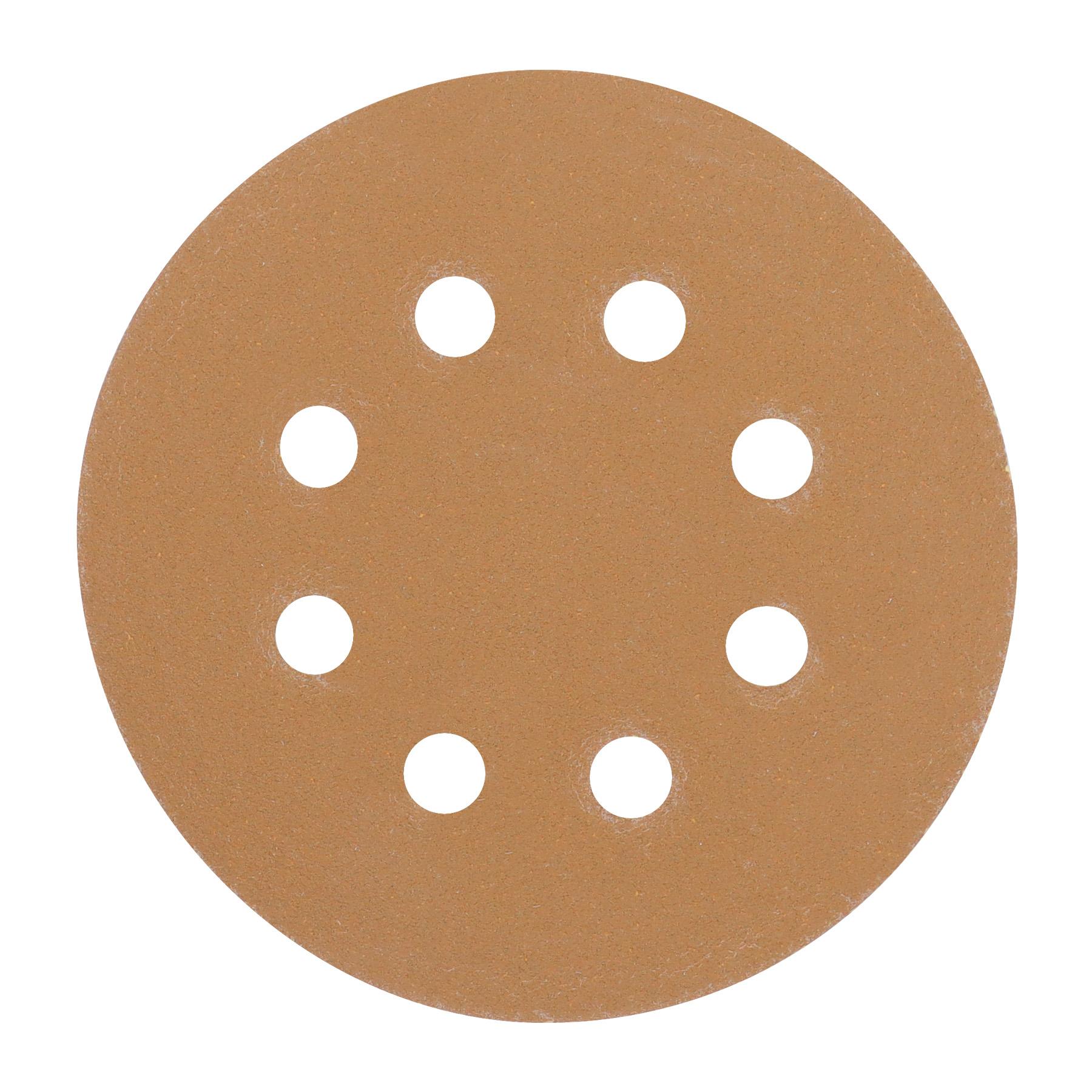 "PAQUETE C/5 DISCOS DE LIJA 5"" GRANO 150, 8 PERFORACIONES"