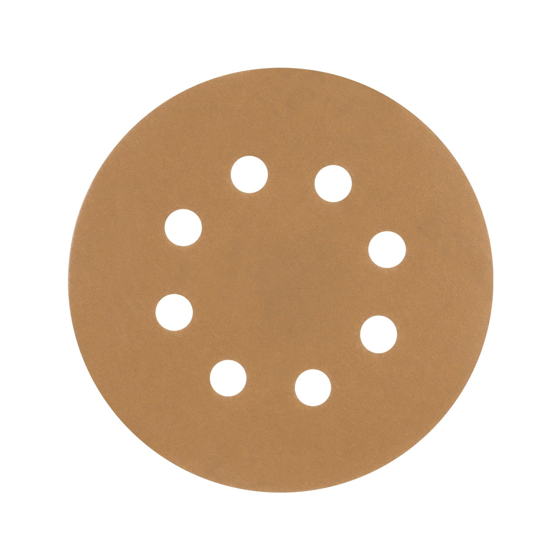 "PAQUETE C/5 DISCOS DE LIJA 5"" GRANO 220, 8 PERFORACIONES"