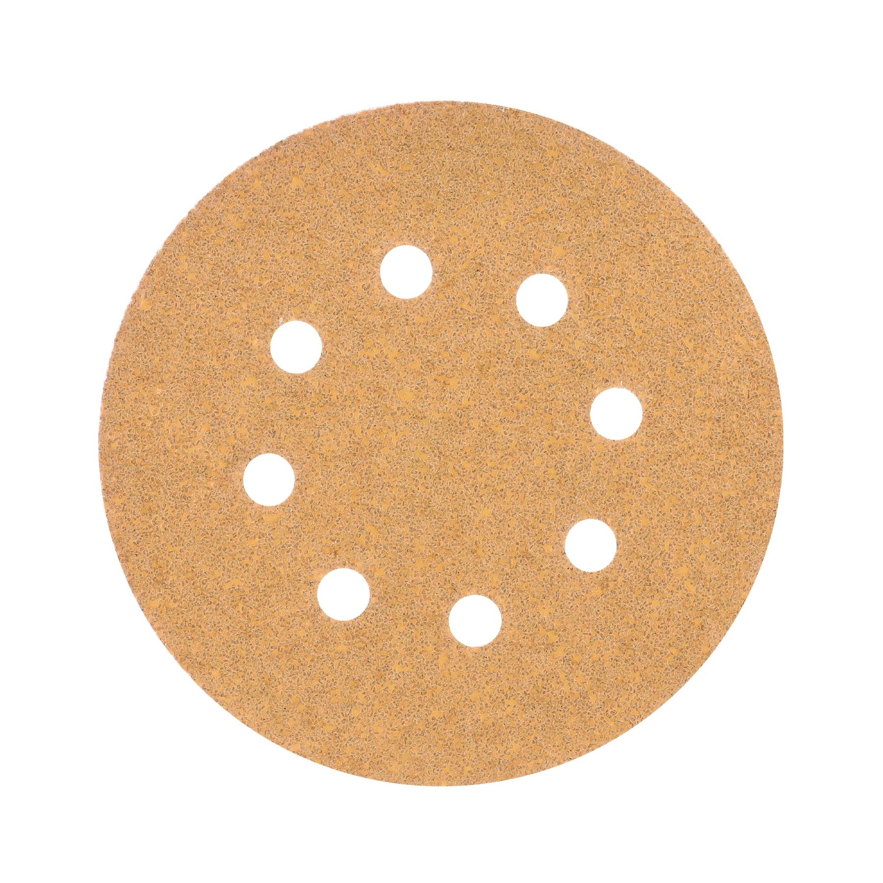 "PAQUETE C/5 DISCOS DE LIJA 5"" GRANO 40, 8 PERFORACIONES"