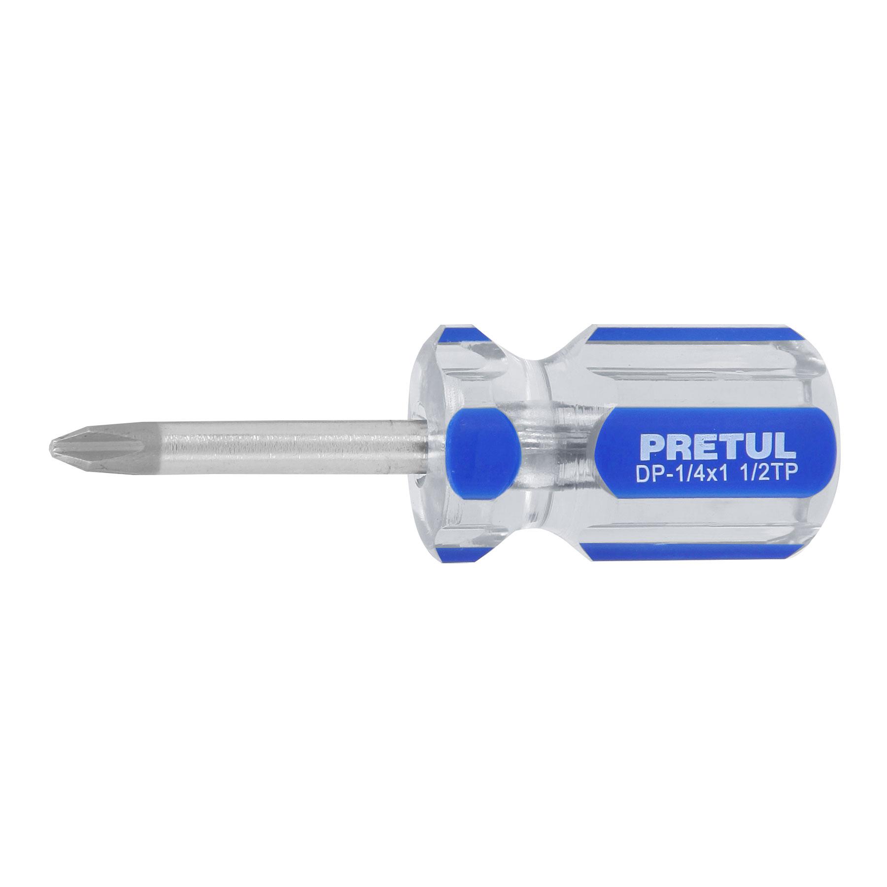 "DESARMADOR DE CRUZ 1/4 X 1-1/2"" MANGO DE PVC, PRETUL"