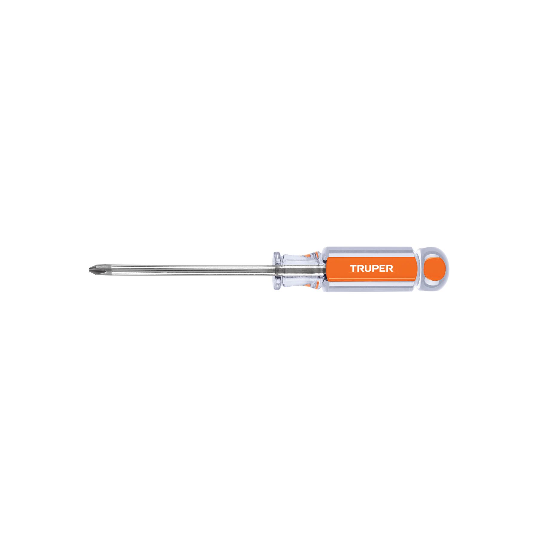 "DESARMADOR DE CRUZ 1/4"" X 4"" MANGO DE ACETATO, TRUPER"