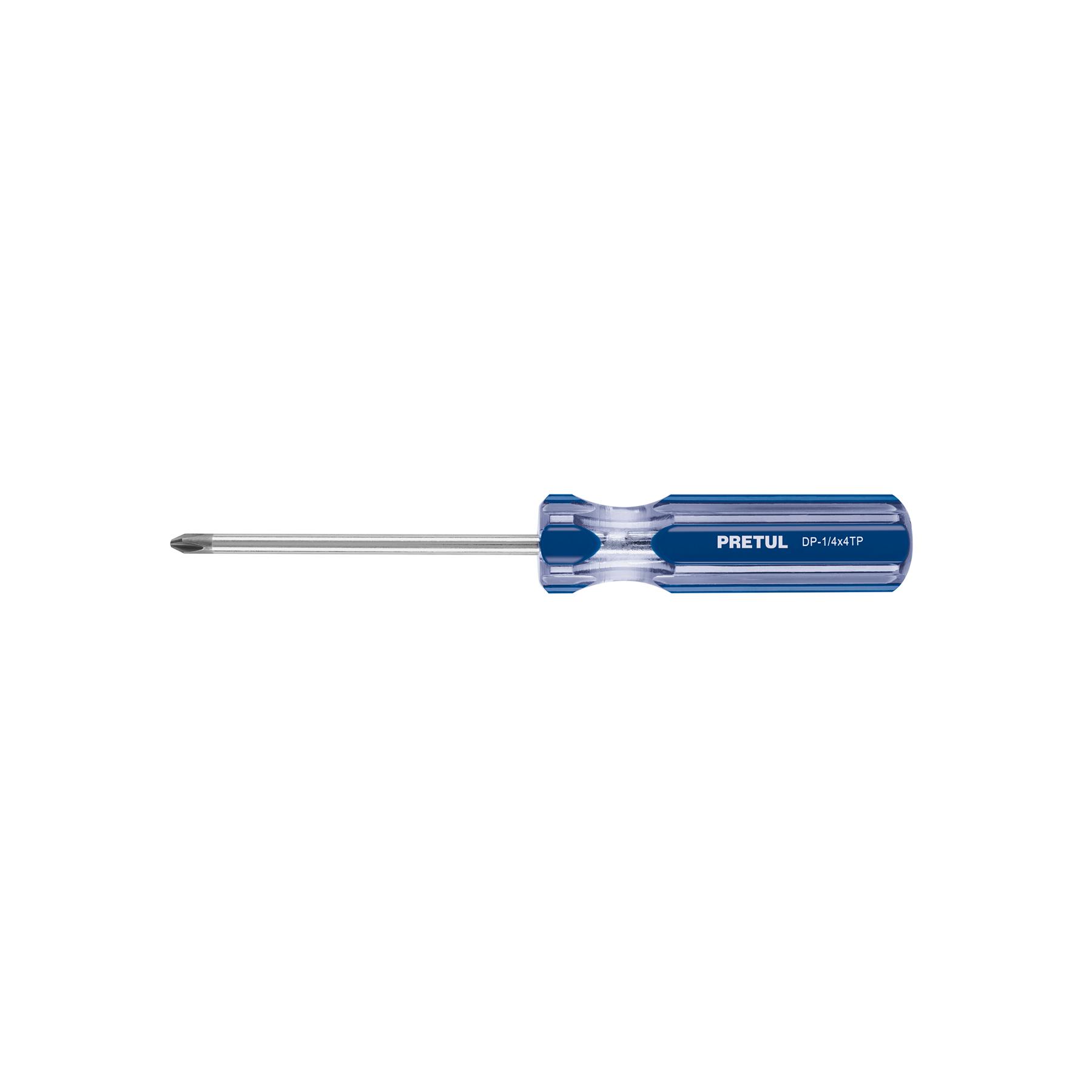 "DESARMADOR DE CRUZ 1/4 X 4"" MANGO DE PVC, PRETUL"