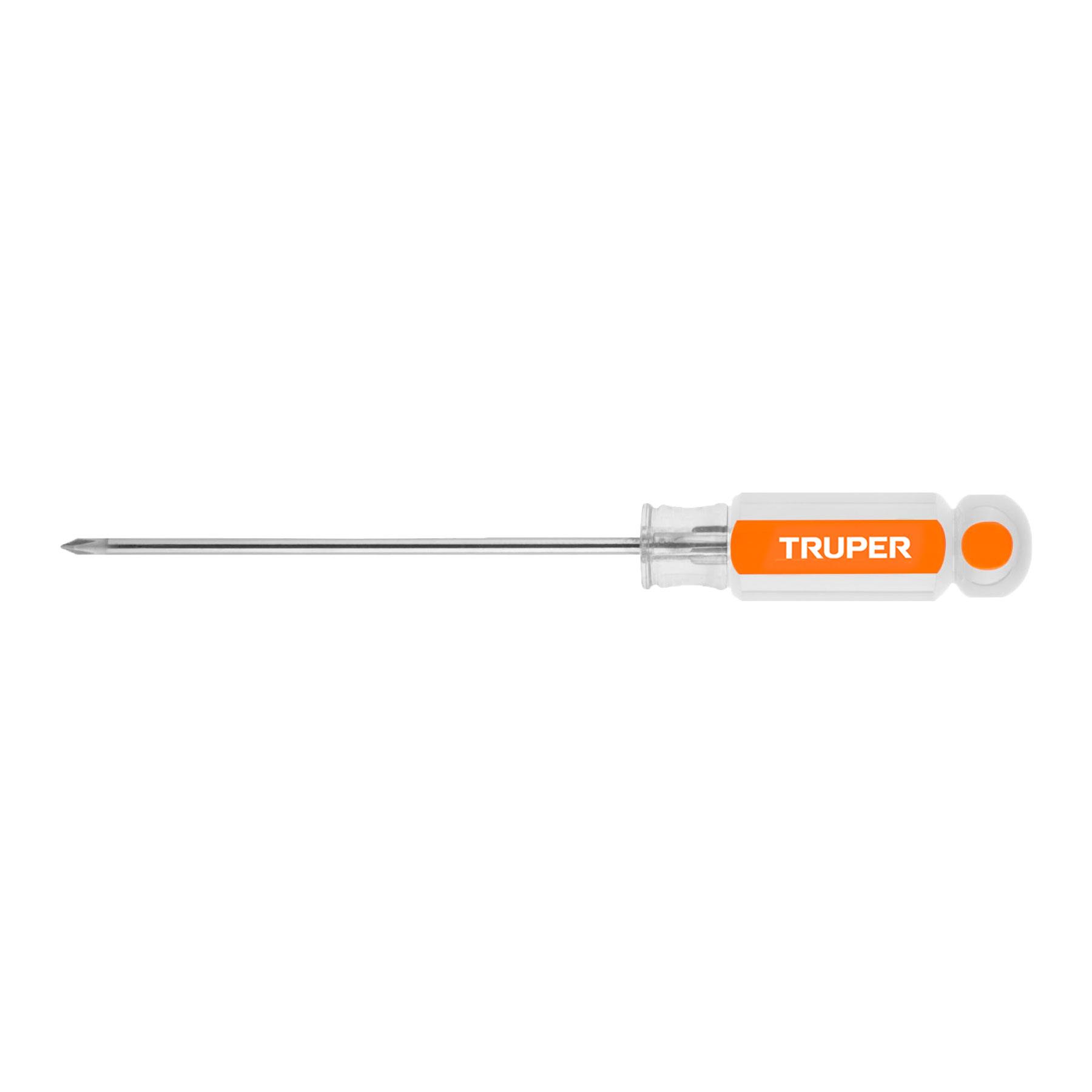 "DESARMADOR DE CRUZ 1/8"" X 4"" MANGO DE ACETATO, TRUPER"