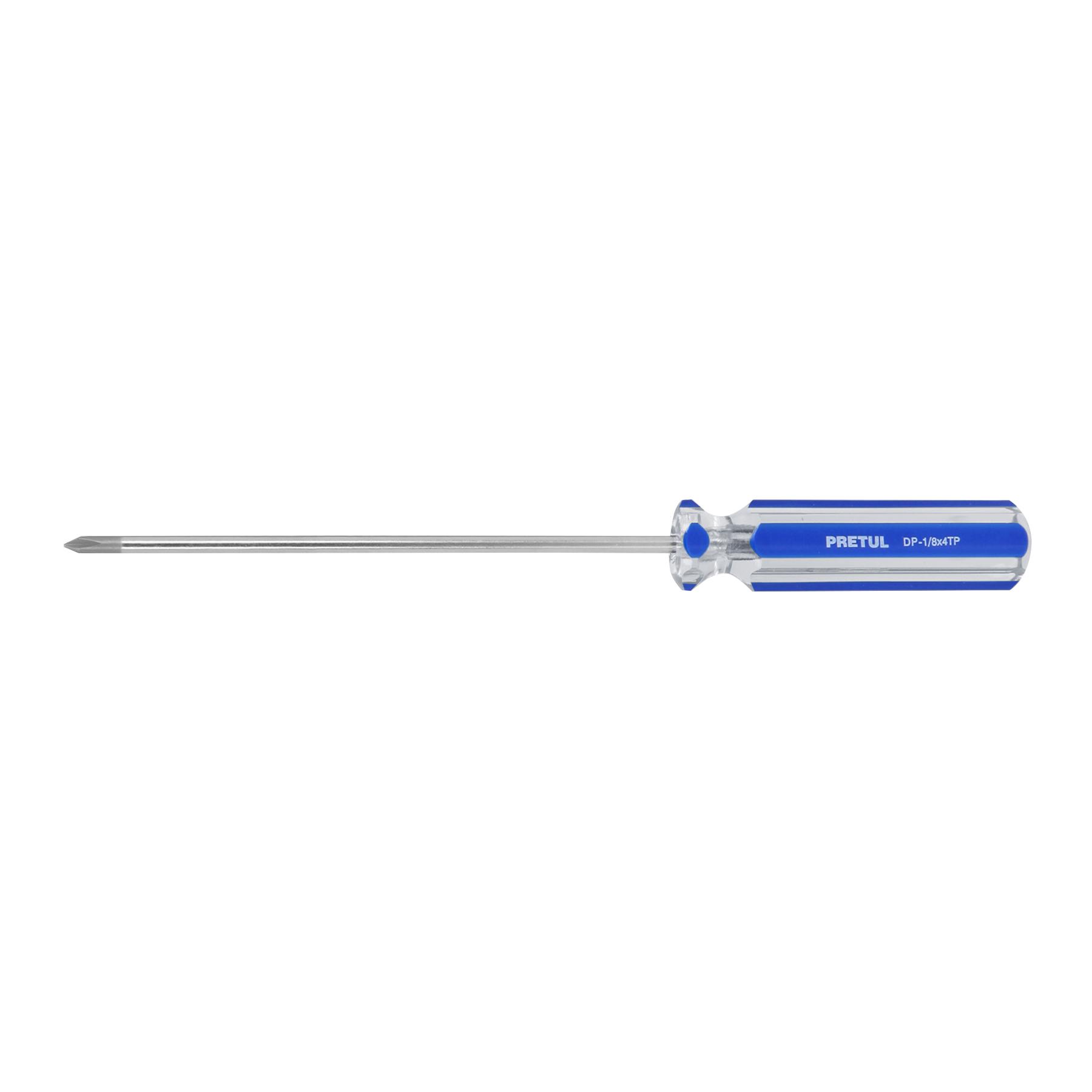 "DESARMADOR DE CRUZ 1/8"" X 4"" MANGO DE PVC, PRETUL"