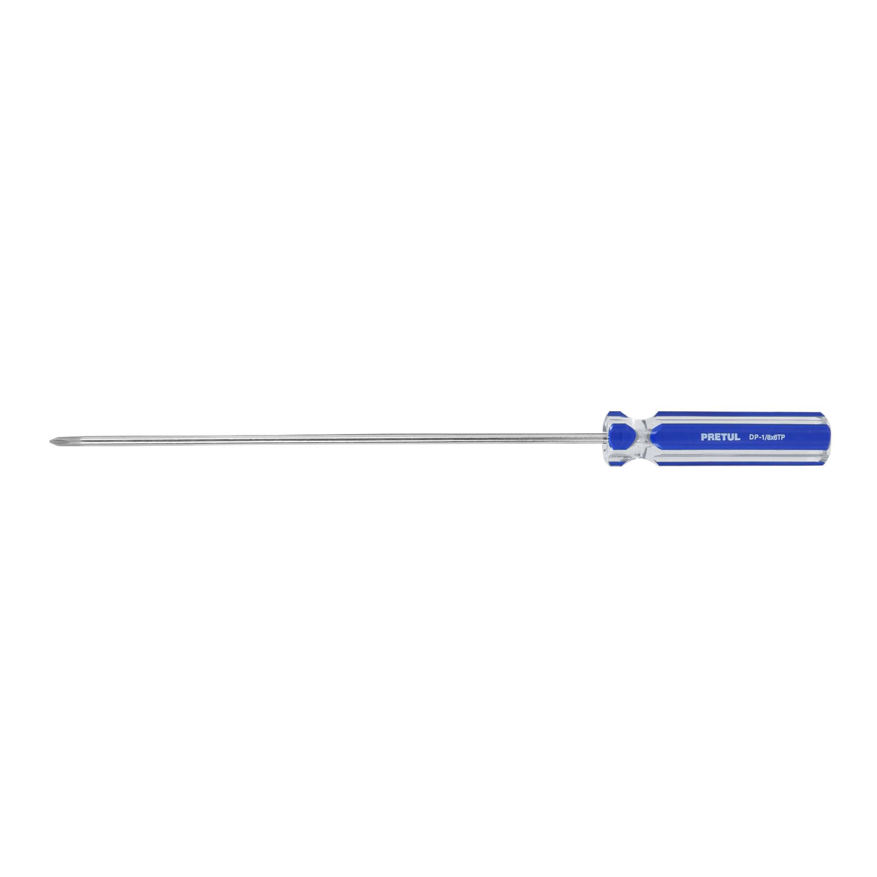 "DESARMADOR DE CRUZ 1/8"" X 6"" MANGO DE PVC, PRETUL"
