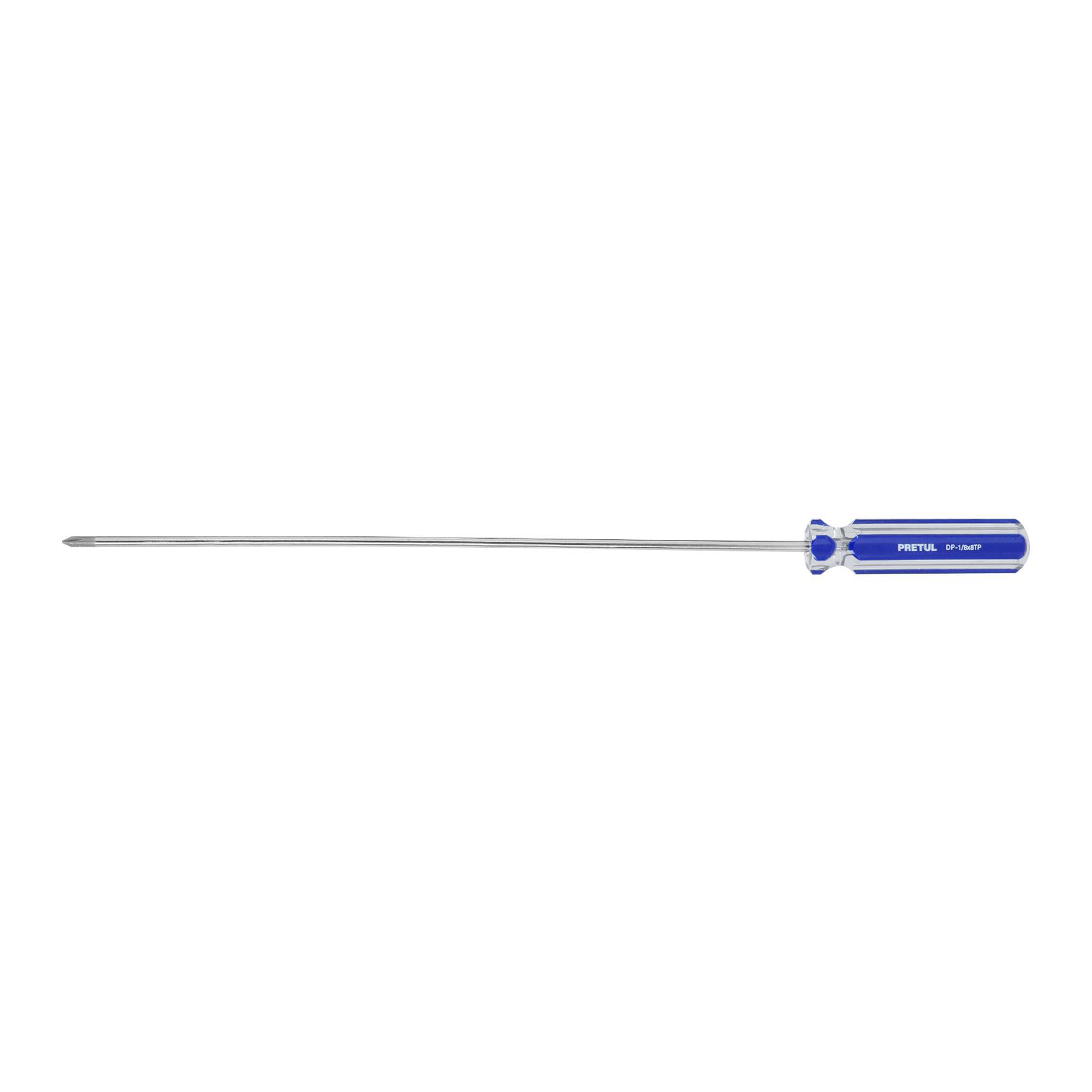 "DESARMADOR DE CRUZ 1/8"" X 8"" MANGO DE PVC, PRETUL"