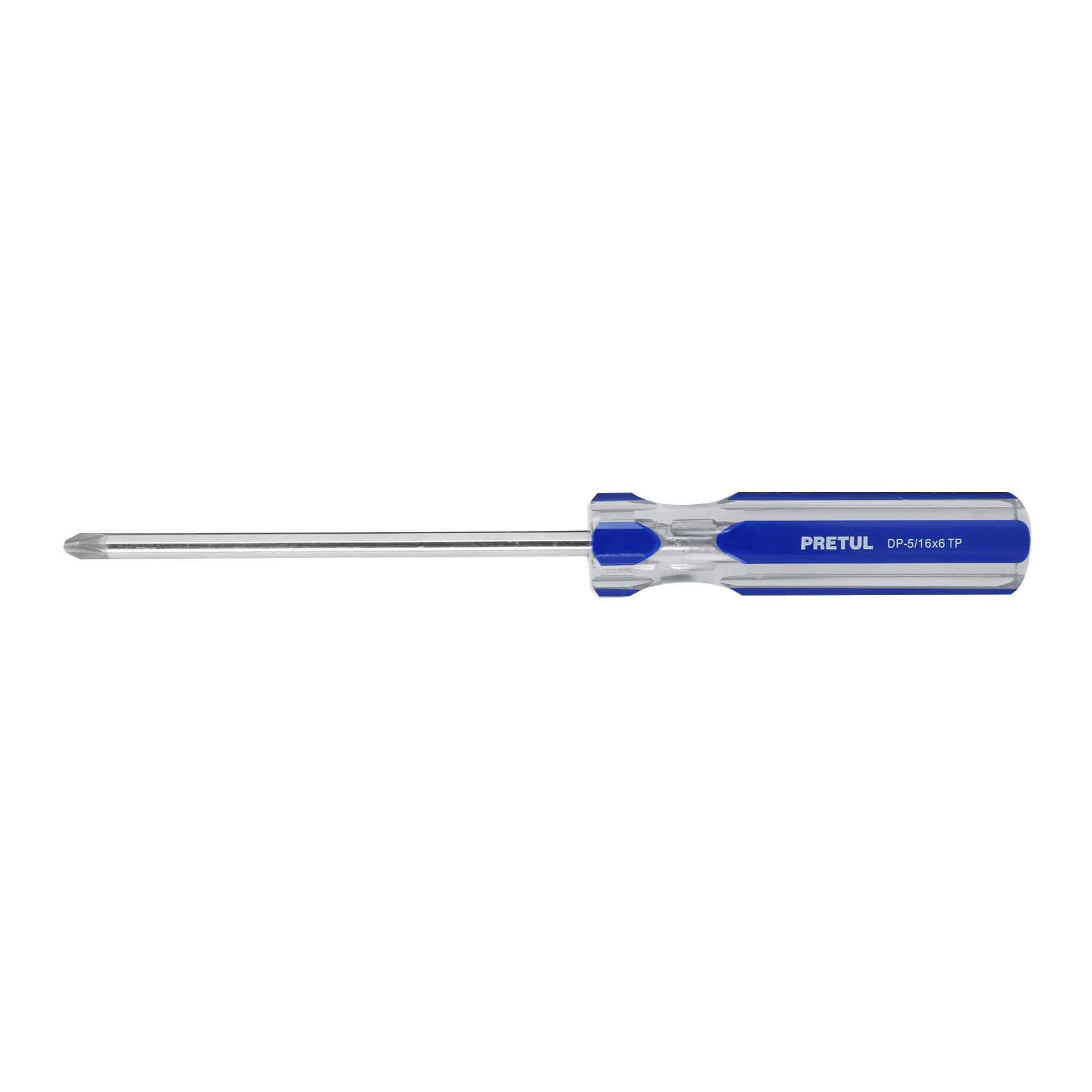 "DESARMADOR DE CRUZ 5/16 X 6"" MANGO DE PVC, PRETUL"