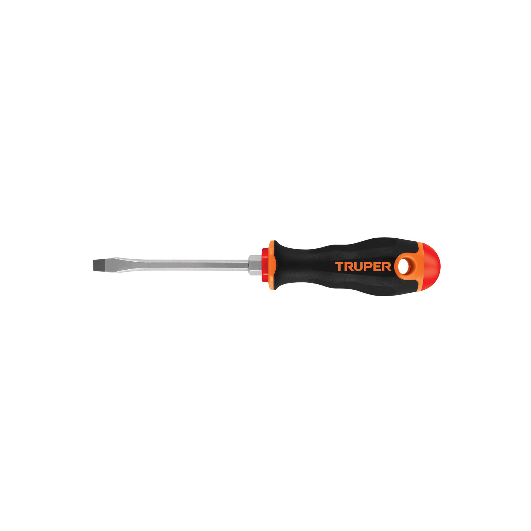 "DESARMADOR PLANO 1/4"" X 4"" MANGO COMFORT GRIP, TRUPER"