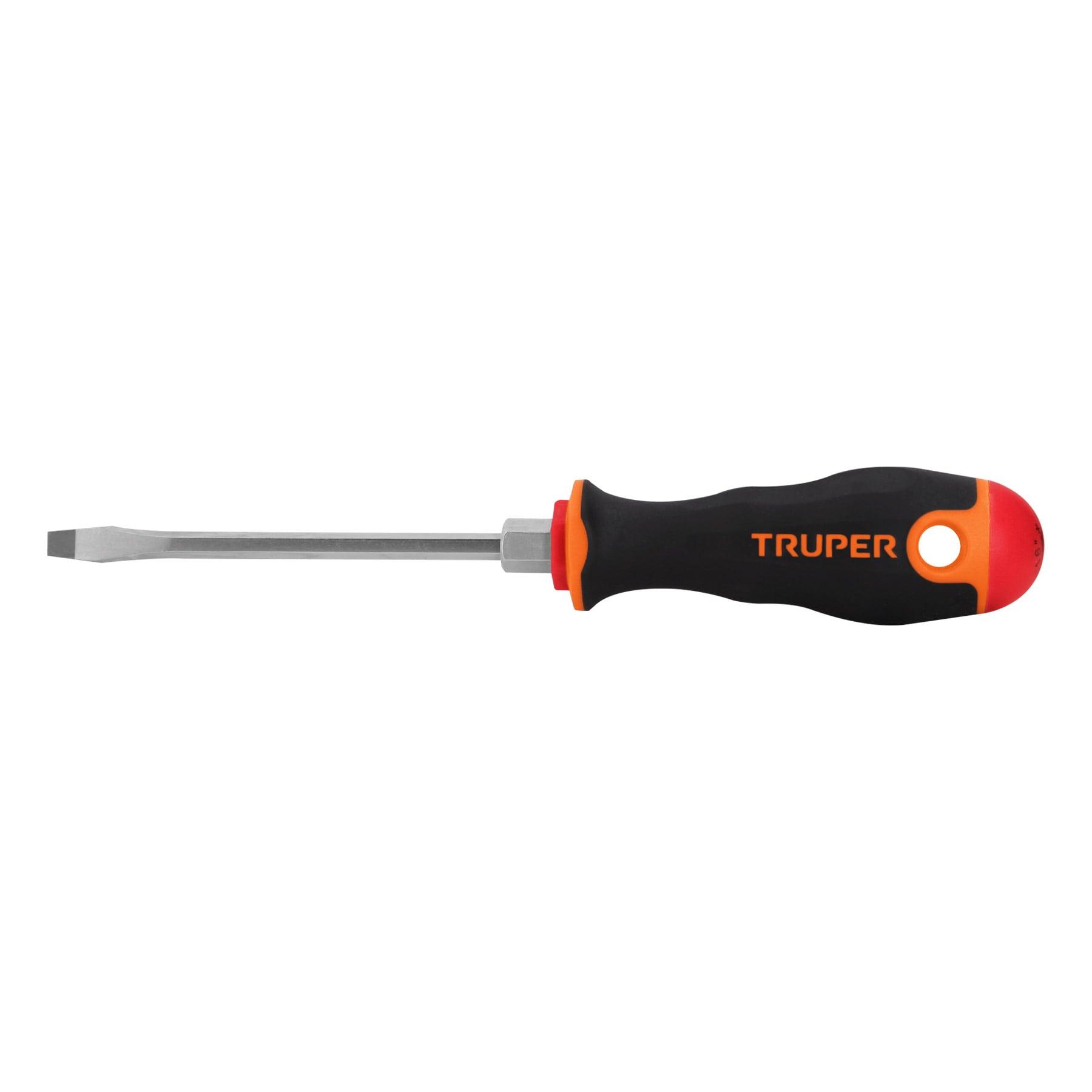 "DESARMADOR PLANO 3/16"" X 4"" MANGO COMFORT GRIP, TRUPER"